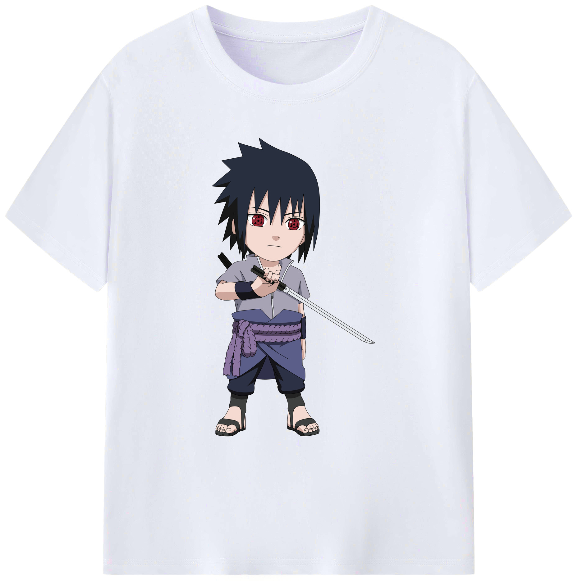 （画像用） NARUTO -ナルト- うちは サスケ Uchiha Sasuke 綿100％ メンズ半袖Tシャツ｜肌触りやわらか＆通気性