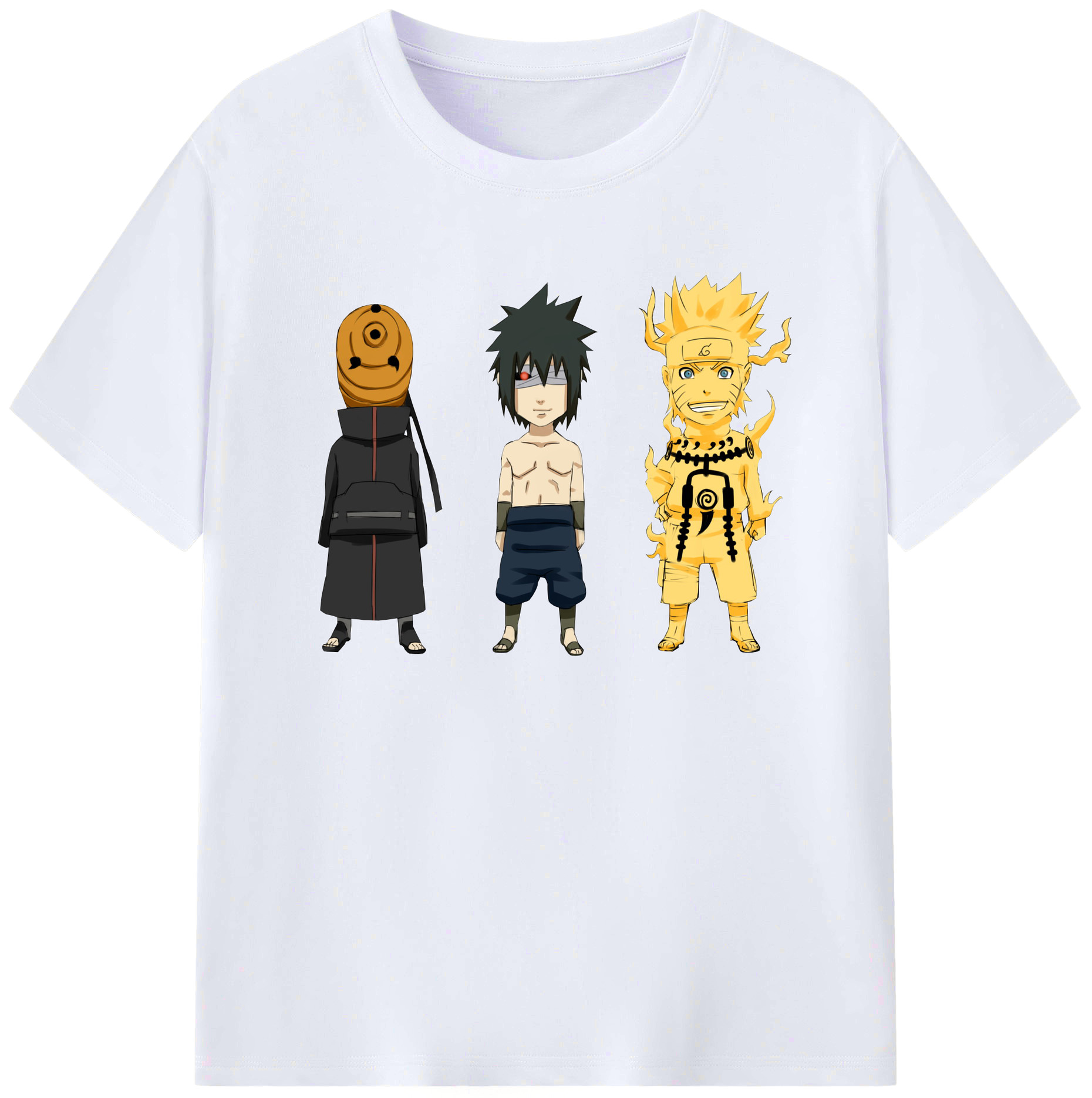 （画像用） NARUTO -ナルト- うちは サスケ Uchiha Sasuke 綿100％ メンズ半袖Tシャツ｜肌触りやわらか＆通気性