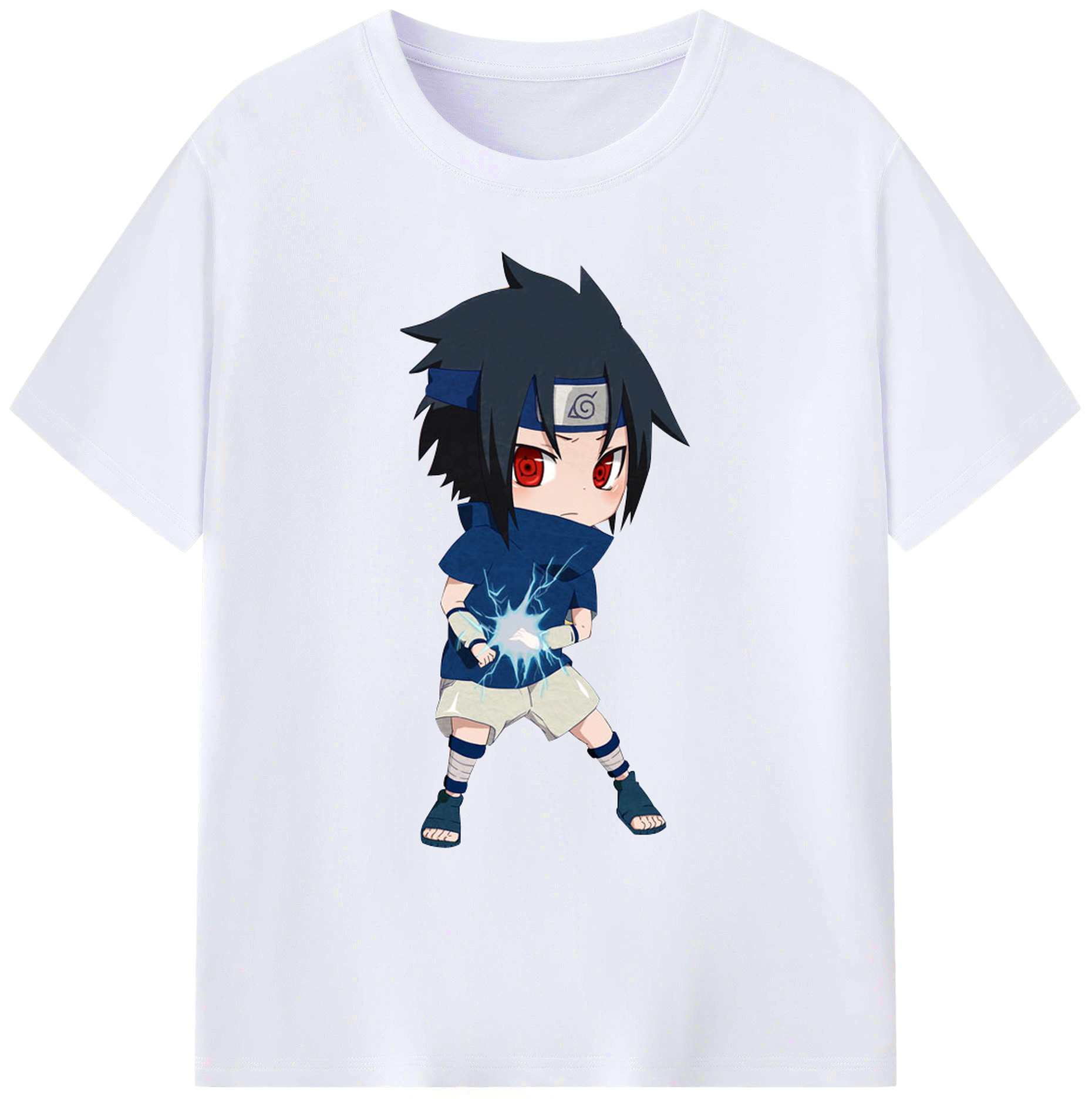 （画像用） NARUTO -ナルト- うちは サスケ Uchiha Sasuke 綿100％ メンズ半袖Tシャツ｜肌触りやわらか＆通気性