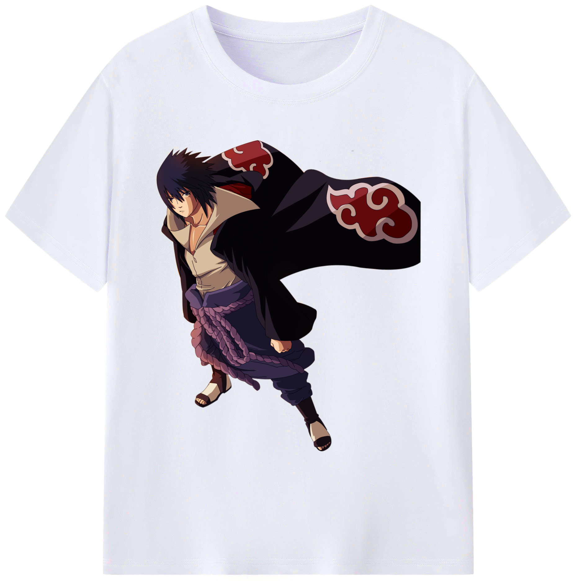 （画像用） NARUTO -ナルト- うちは サスケ Uchiha Sasuke 綿100％ メンズ半袖Tシャツ｜肌触りやわらか＆通気性