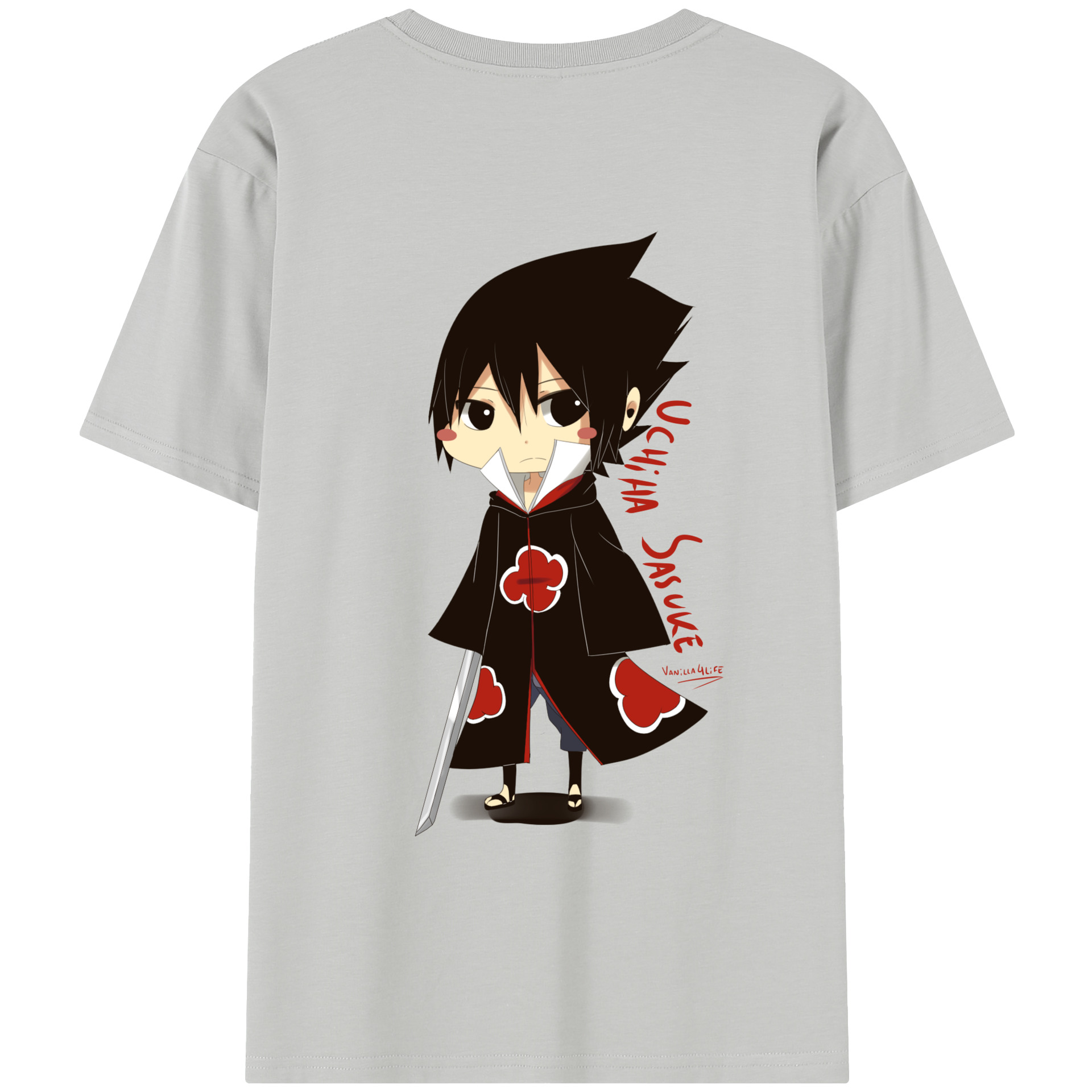 （画像用） NARUTO -ナルト- うちは サスケ Uchiha Sasuke レディース半袖Tシャツ(バックプリント)