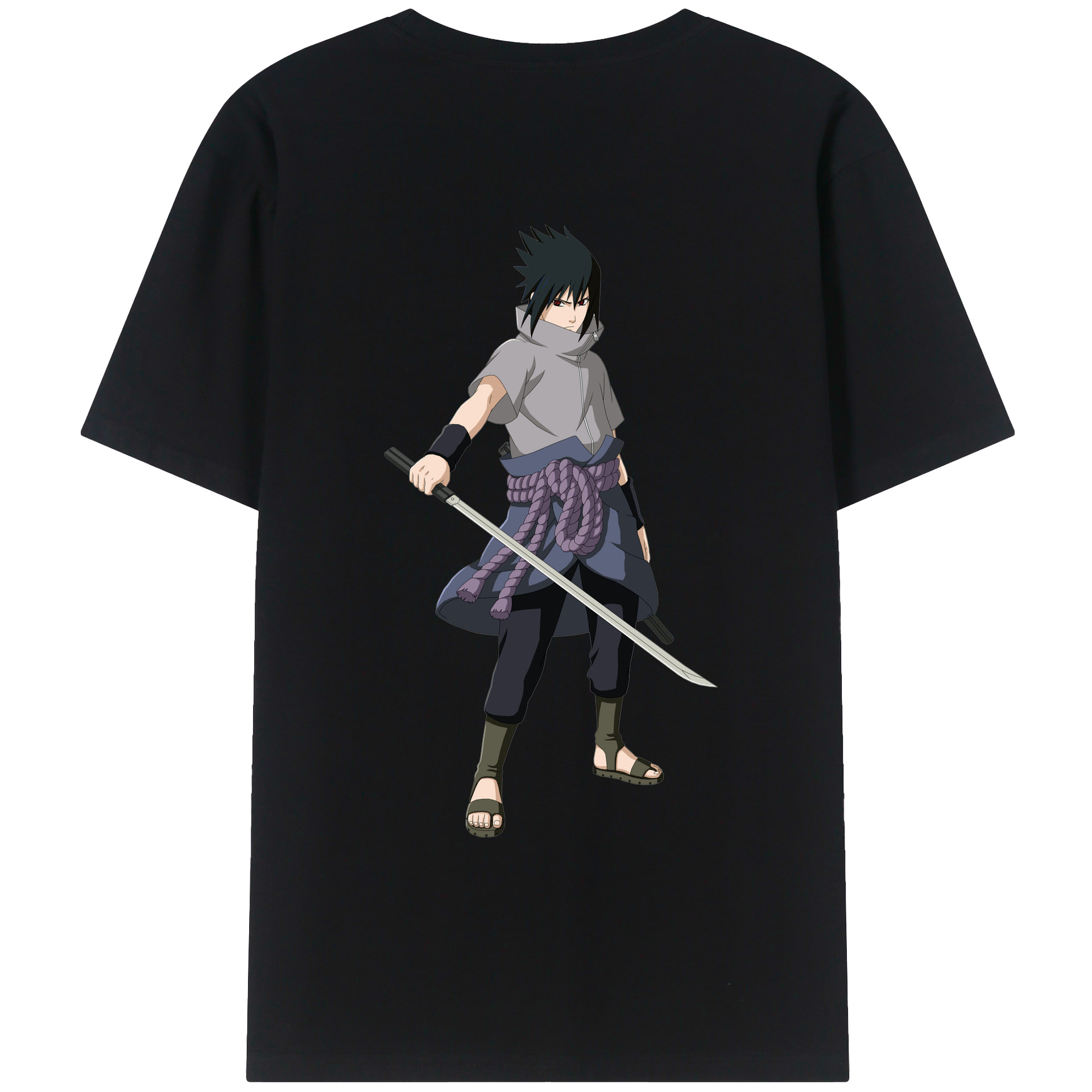 （画像用） NARUTO -ナルト- うちは サスケ Uchiha Sasuke レディース半袖Tシャツ(バックプリント)