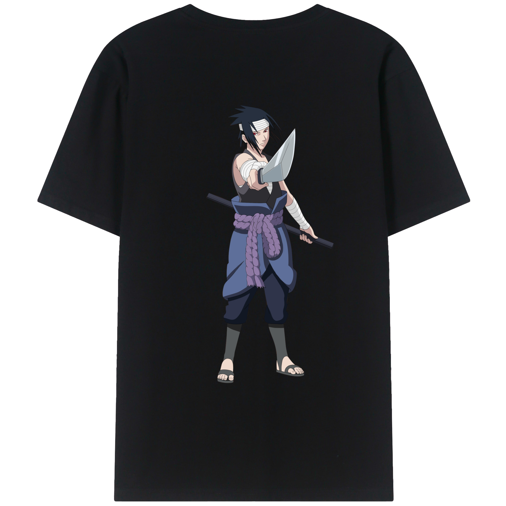 （画像用） NARUTO -ナルト- うちは サスケ Uchiha Sasuke レディース半袖Tシャツ(バックプリント)