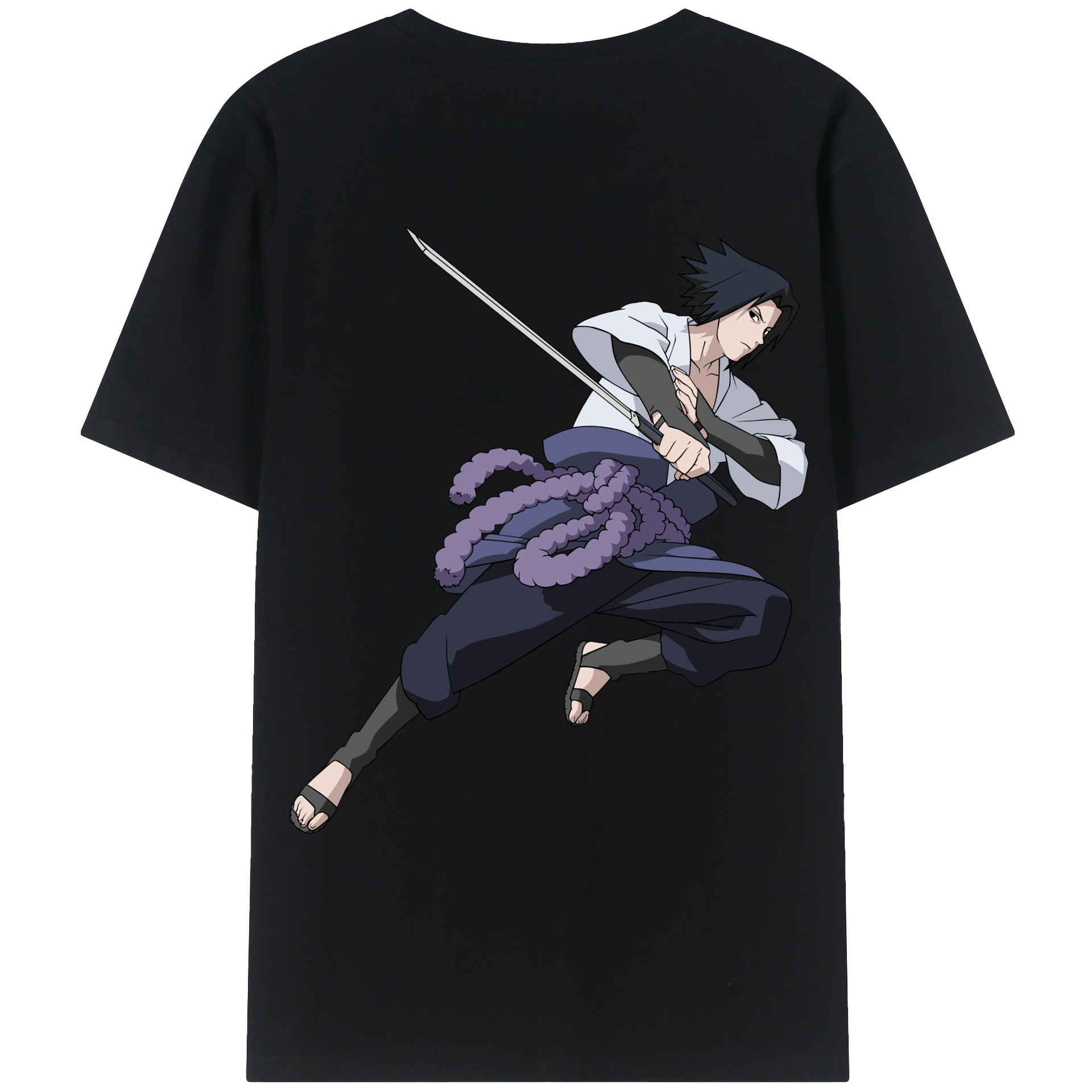 （画像用） NARUTO -ナルト- うちは サスケ Uchiha Sasuke レディース半袖Tシャツ(バックプリント)