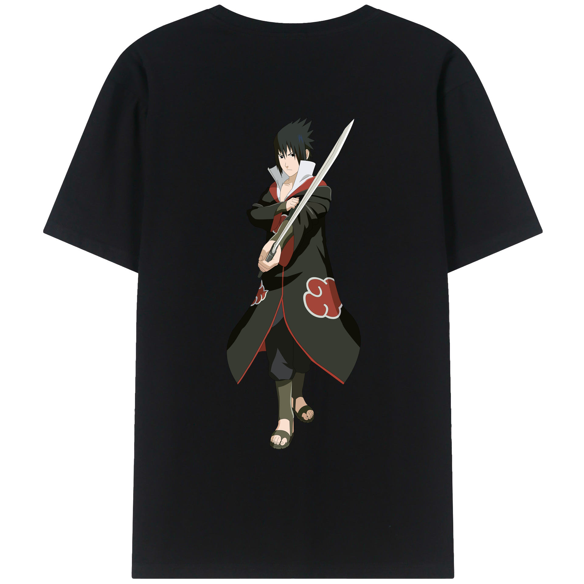 （画像用） NARUTO -ナルト- うちは サスケ Uchiha Sasuke レディース半袖Tシャツ(バックプリント)