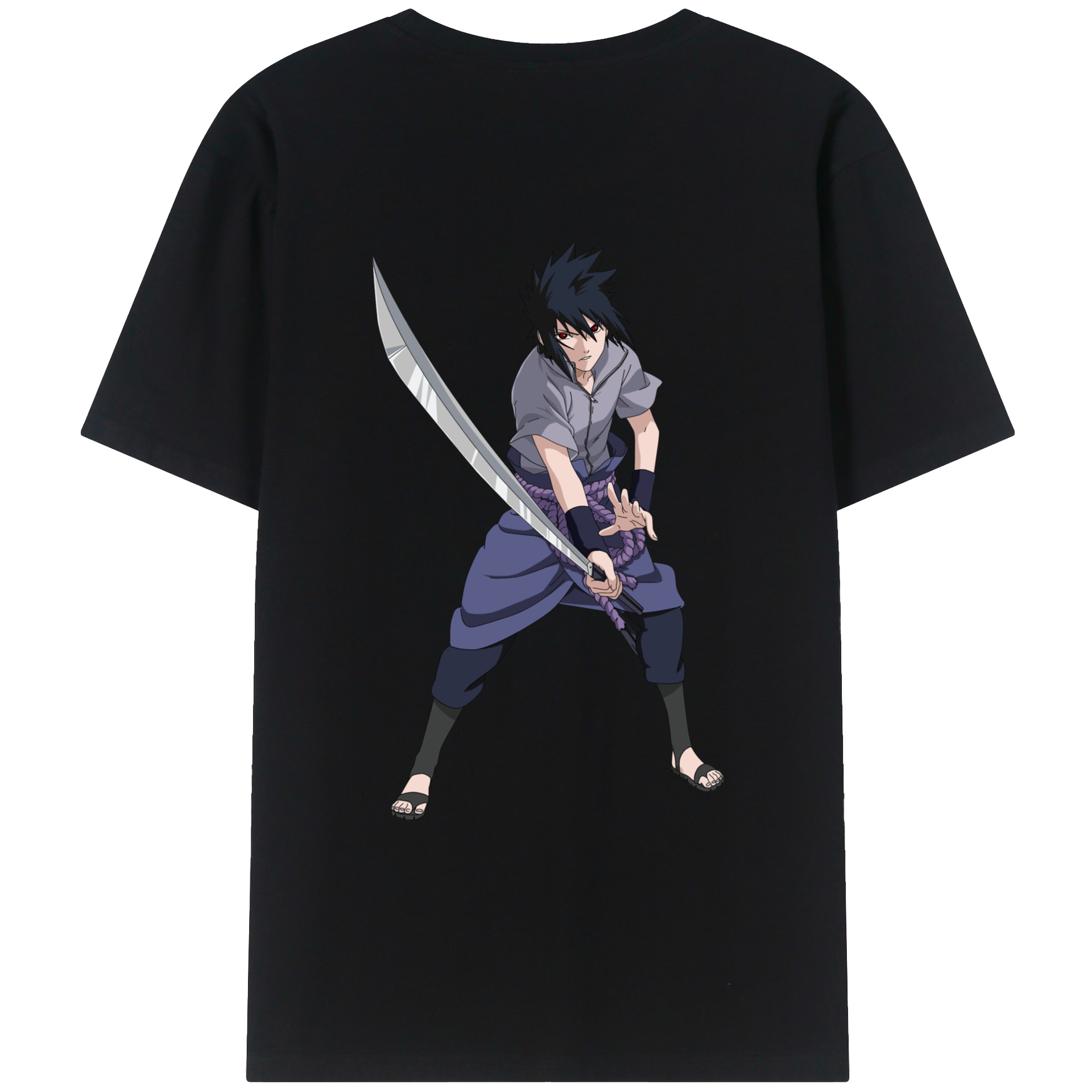 （画像用） NARUTO -ナルト- うちは サスケ Uchiha Sasuke レディース半袖Tシャツ(バックプリント)