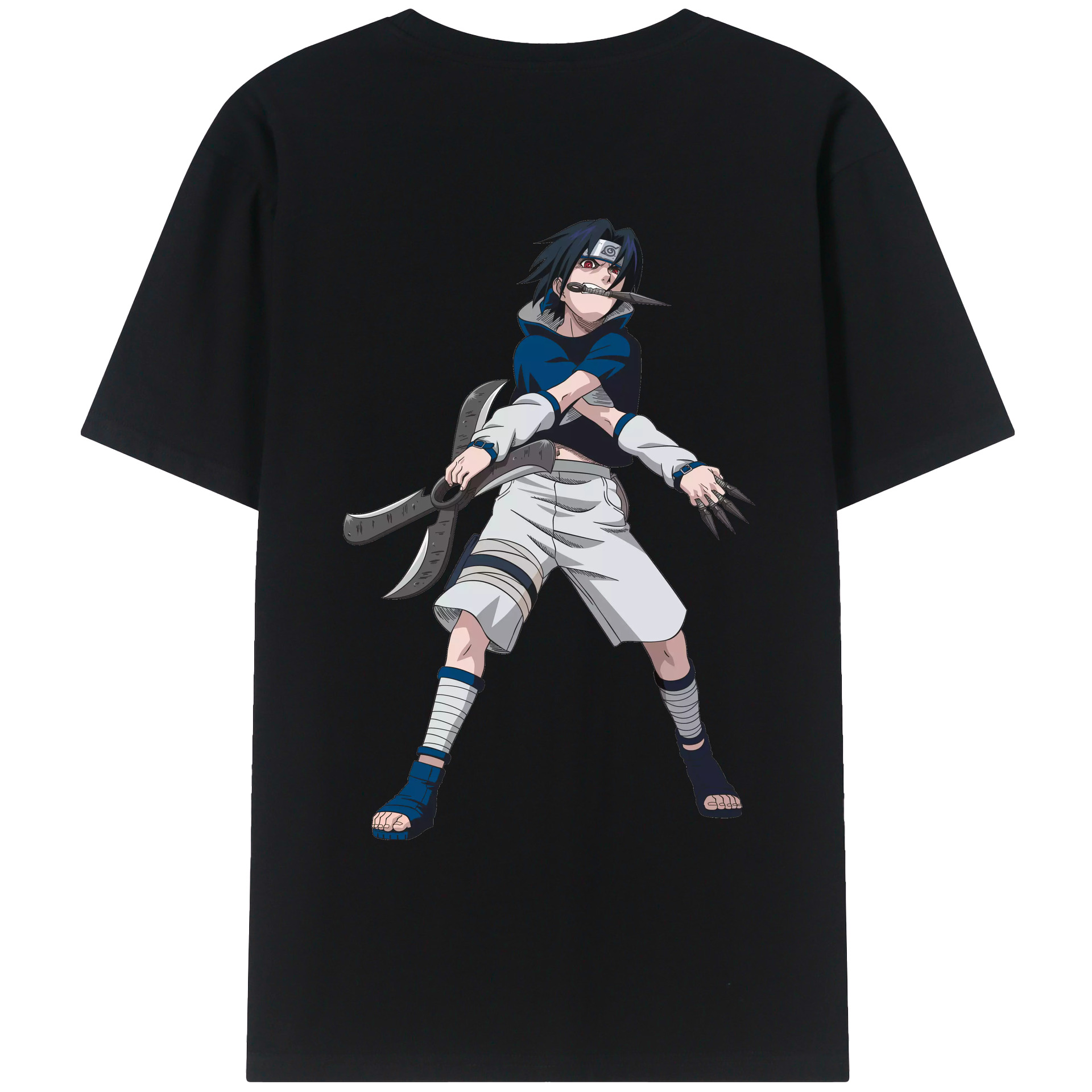 （画像用） NARUTO -ナルト- うちは サスケ Uchiha Sasuke レディース半袖Tシャツ(バックプリント)