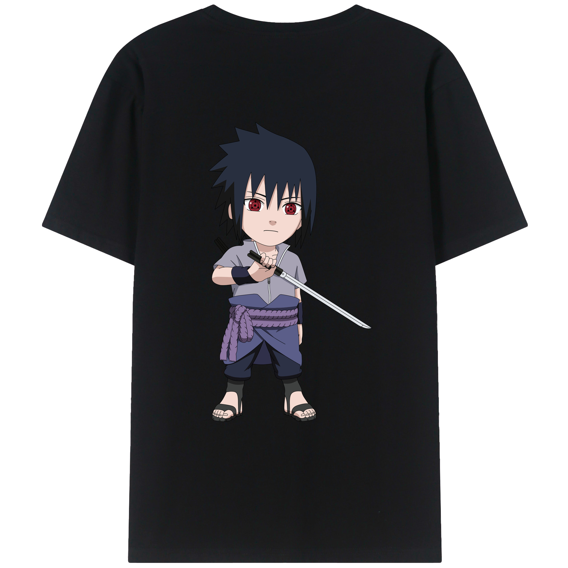 （画像用） NARUTO -ナルト- うちは サスケ Uchiha Sasuke レディース半袖Tシャツ(バックプリント)