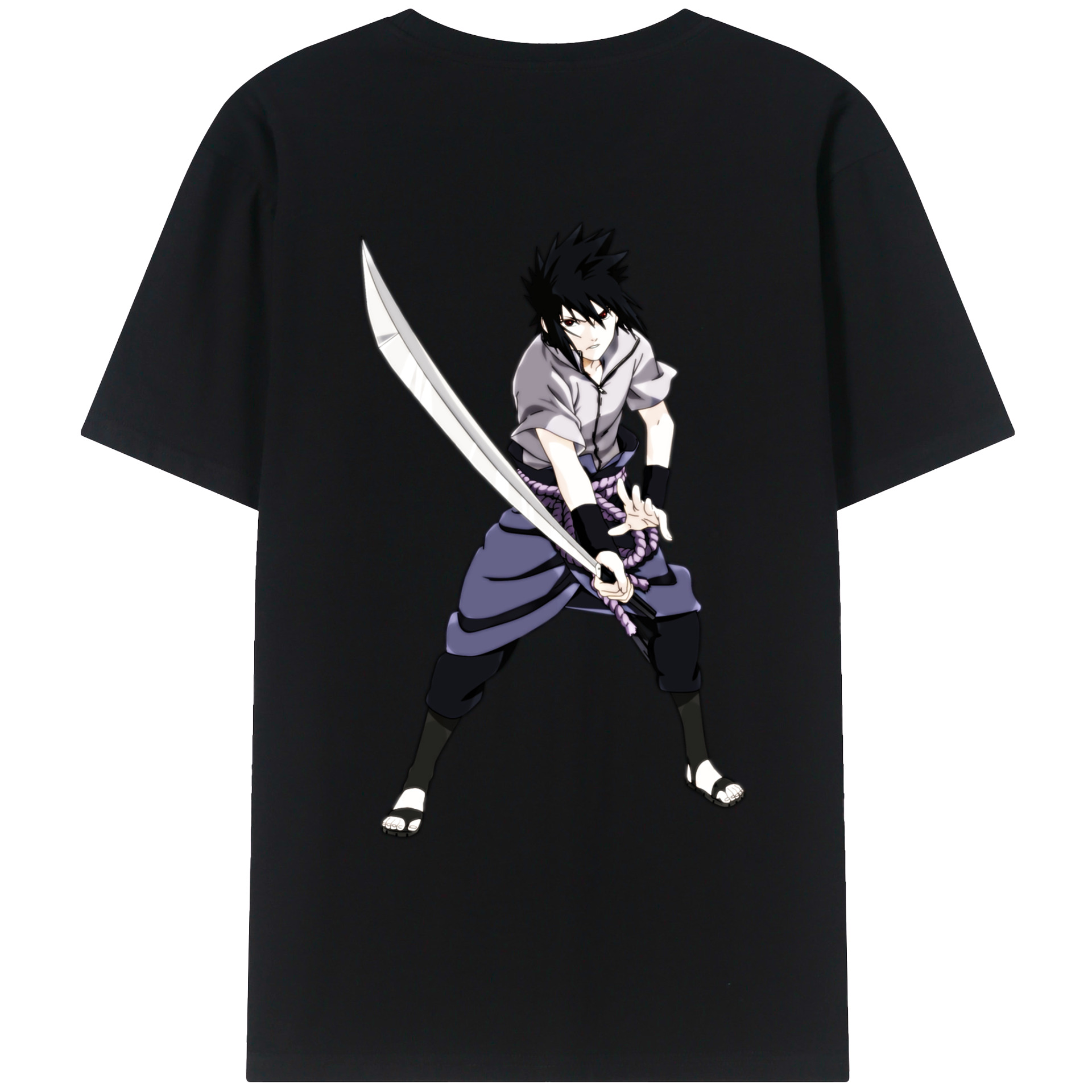 （画像用） NARUTO -ナルト- うちは サスケ Uchiha Sasuke レディース半袖Tシャツ(バックプリント)