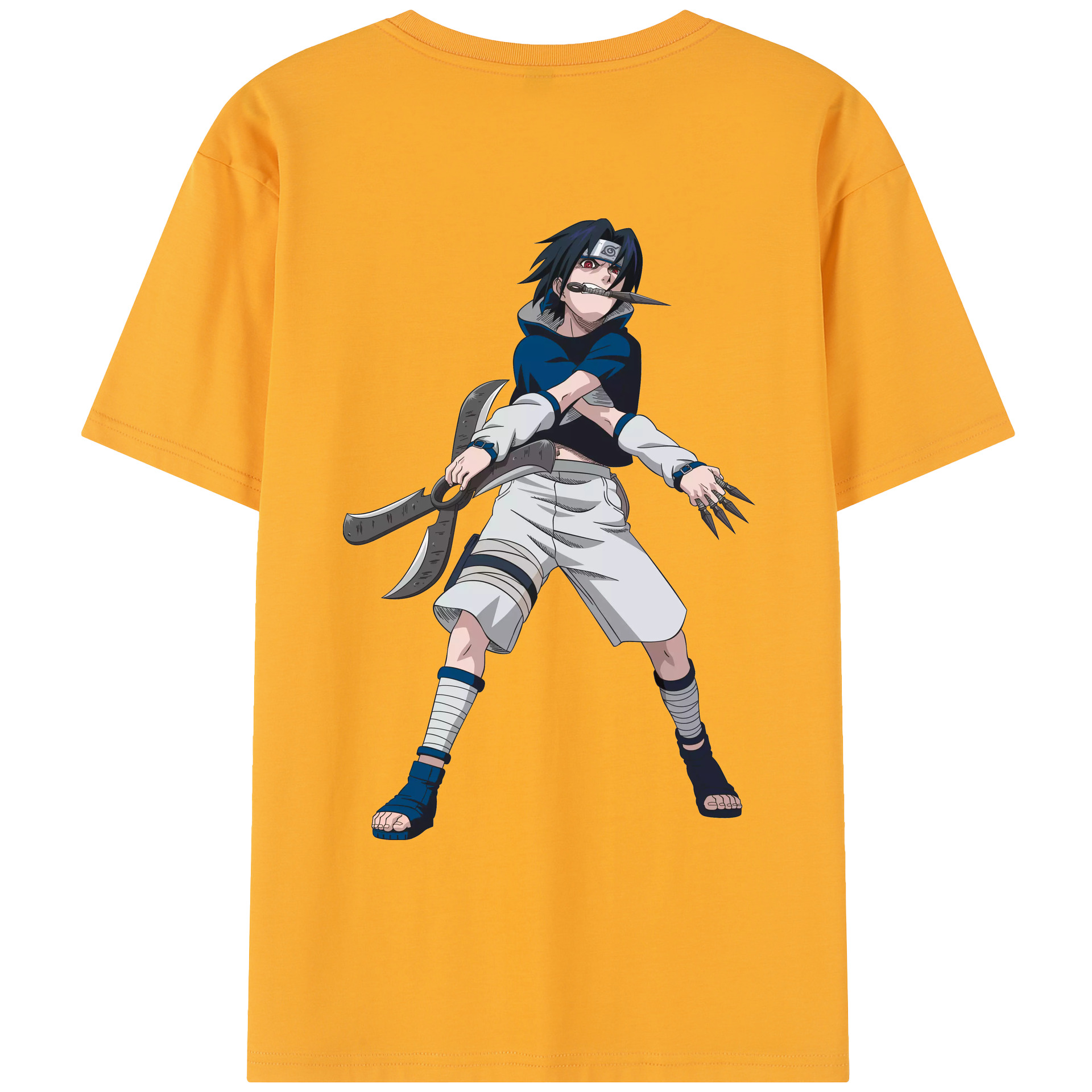 （画像用） NARUTO -ナルト- うちは サスケ Uchiha Sasuke レディース半袖Tシャツ(バックプリント)