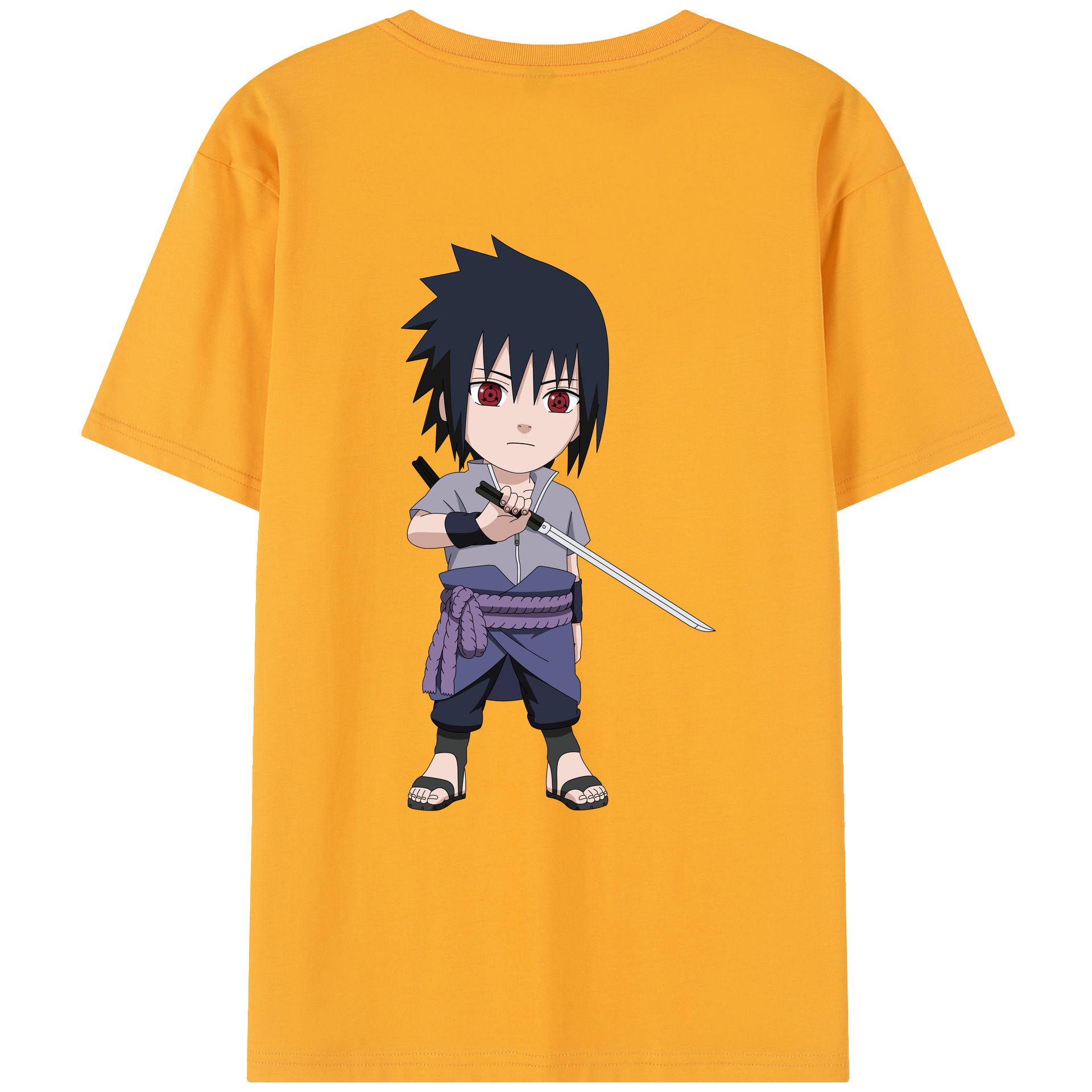（画像用） NARUTO -ナルト- うちは サスケ Uchiha Sasuke レディース半袖Tシャツ(バックプリント)