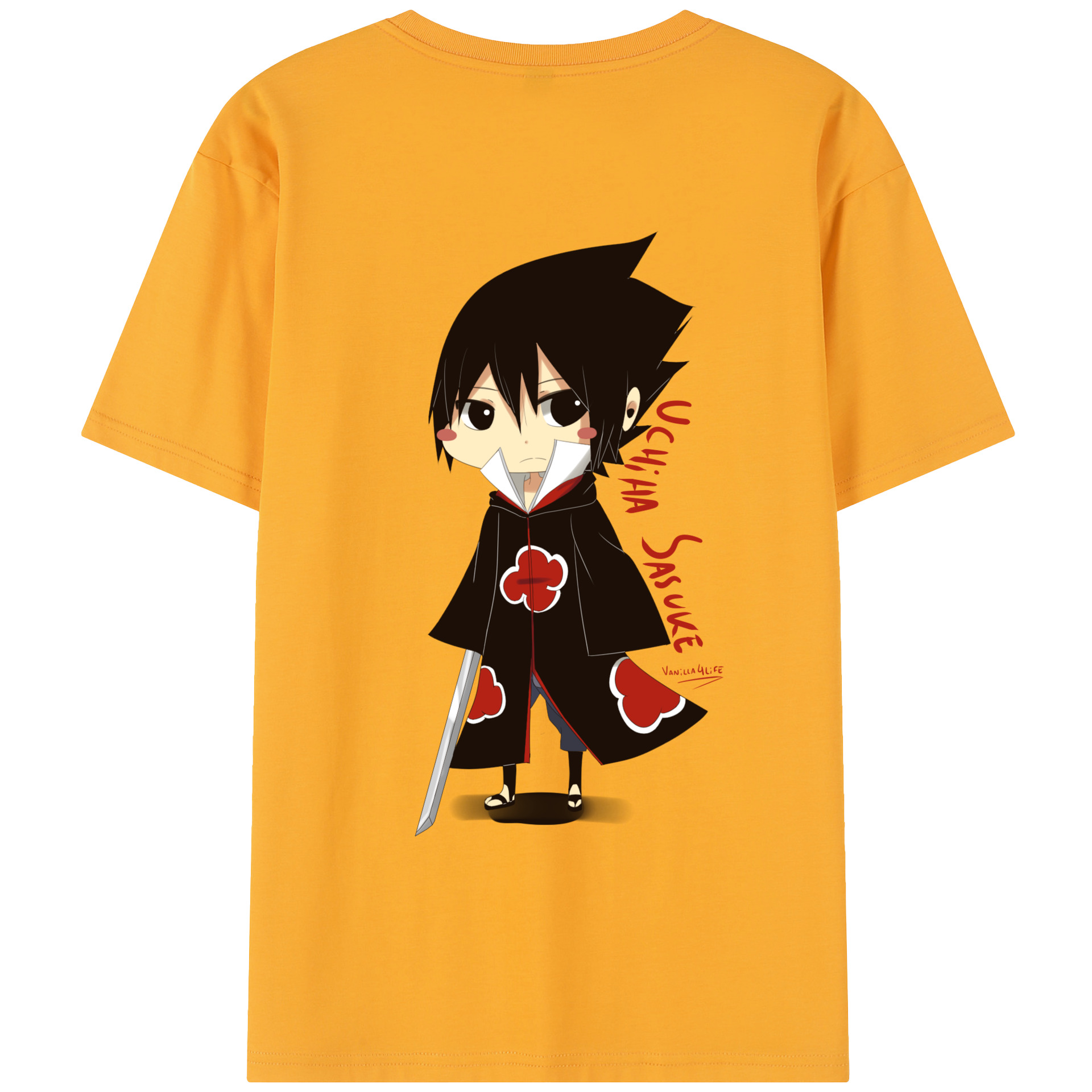 （画像用） NARUTO -ナルト- うちは サスケ Uchiha Sasuke レディース半袖Tシャツ(バックプリント)