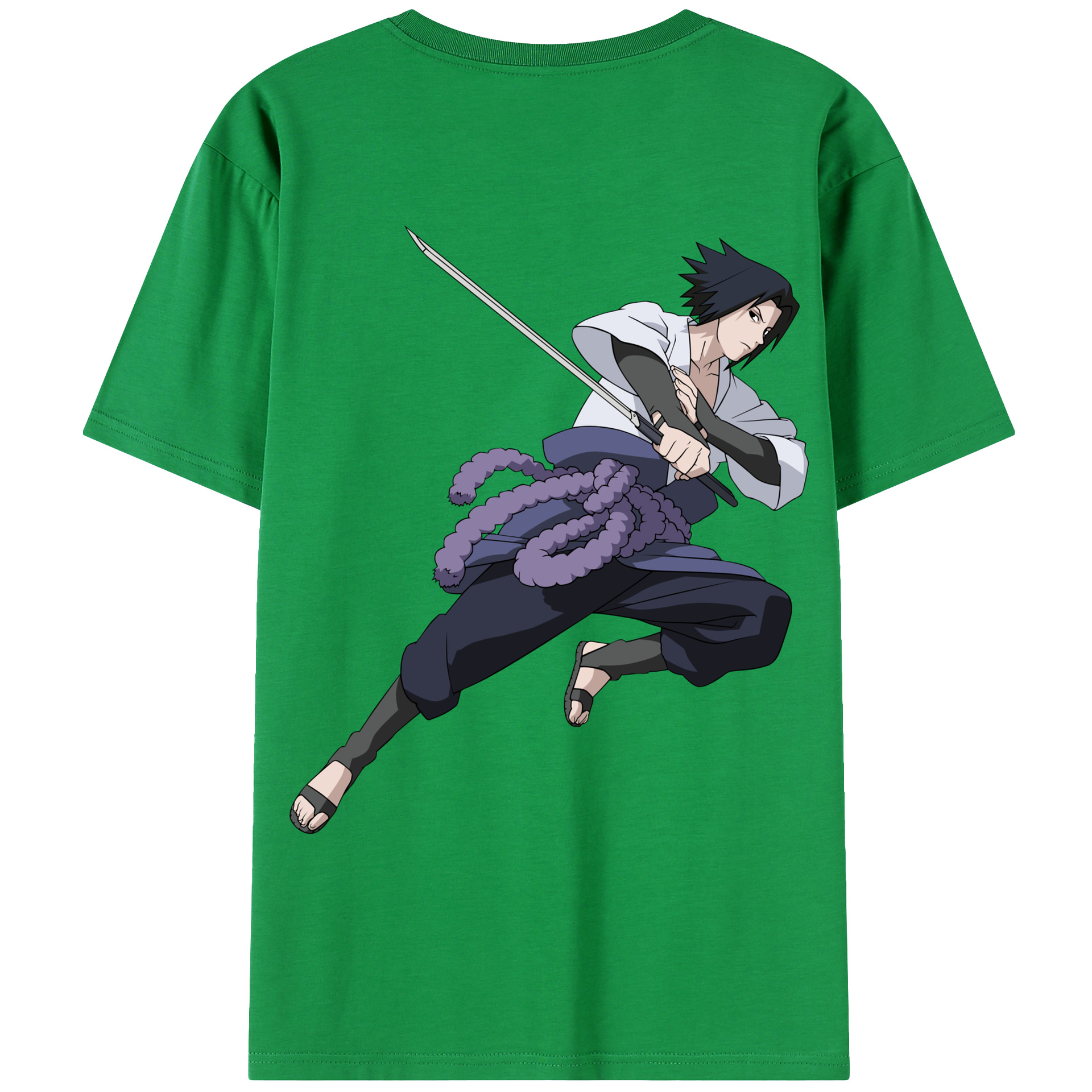 （画像用） NARUTO -ナルト- うちは サスケ Uchiha Sasuke レディース半袖Tシャツ(バックプリント)