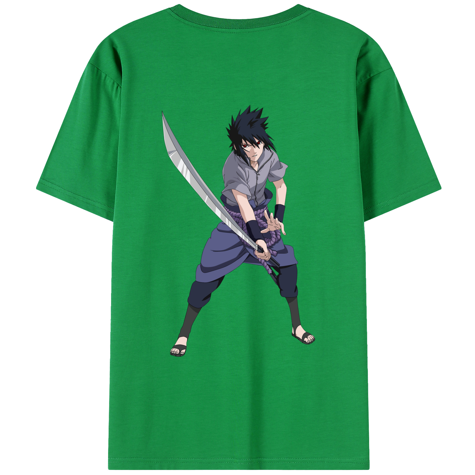 （画像用） NARUTO -ナルト- うちは サスケ Uchiha Sasuke レディース半袖Tシャツ(バックプリント)