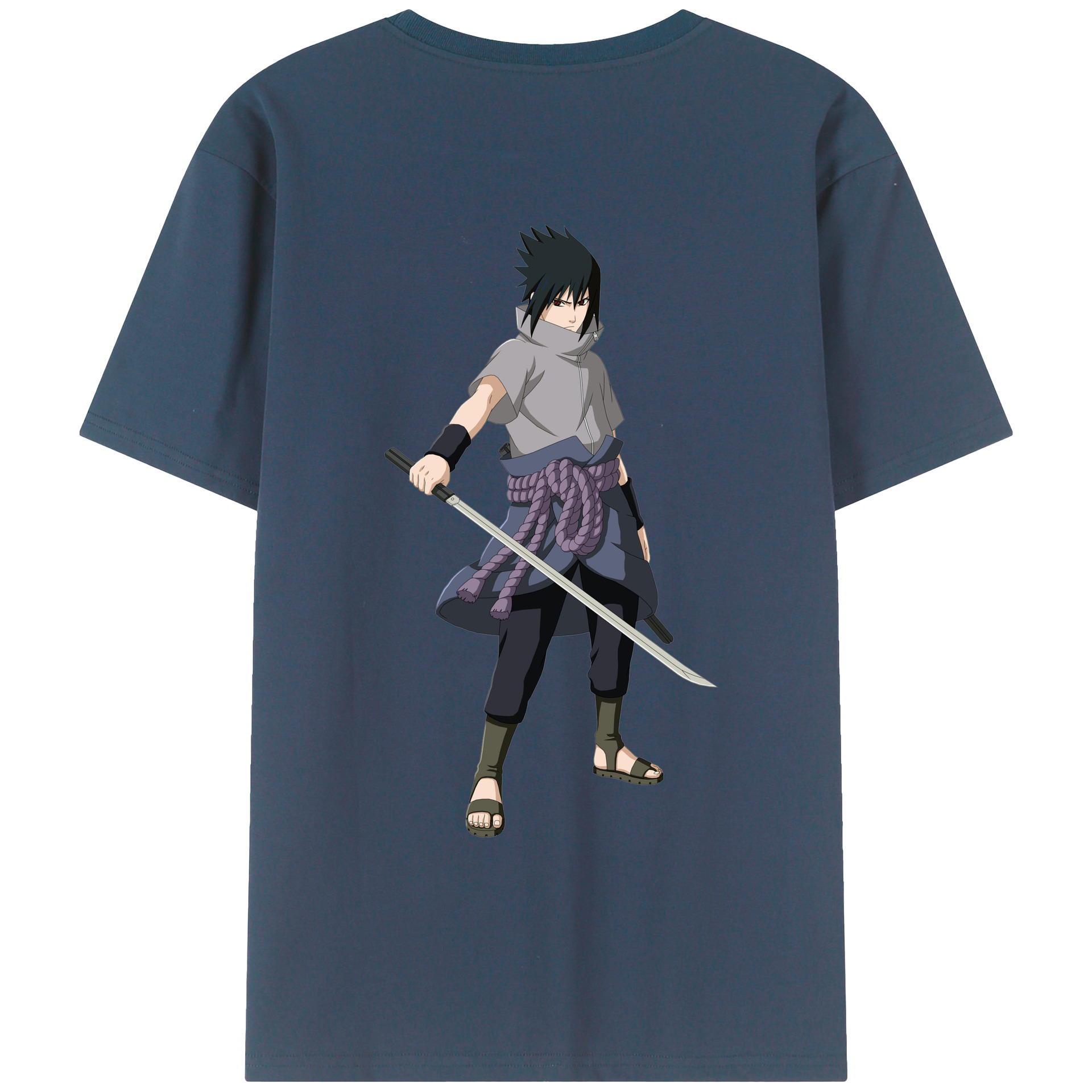 （画像用） NARUTO -ナルト- うちは サスケ Uchiha Sasuke レディース半袖Tシャツ(バックプリント)
