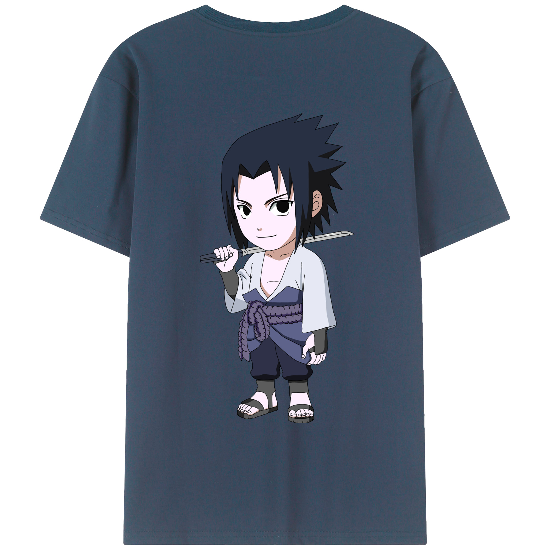 （画像用） NARUTO -ナルト- うちは サスケ Uchiha Sasuke レディース半袖Tシャツ(バックプリント)