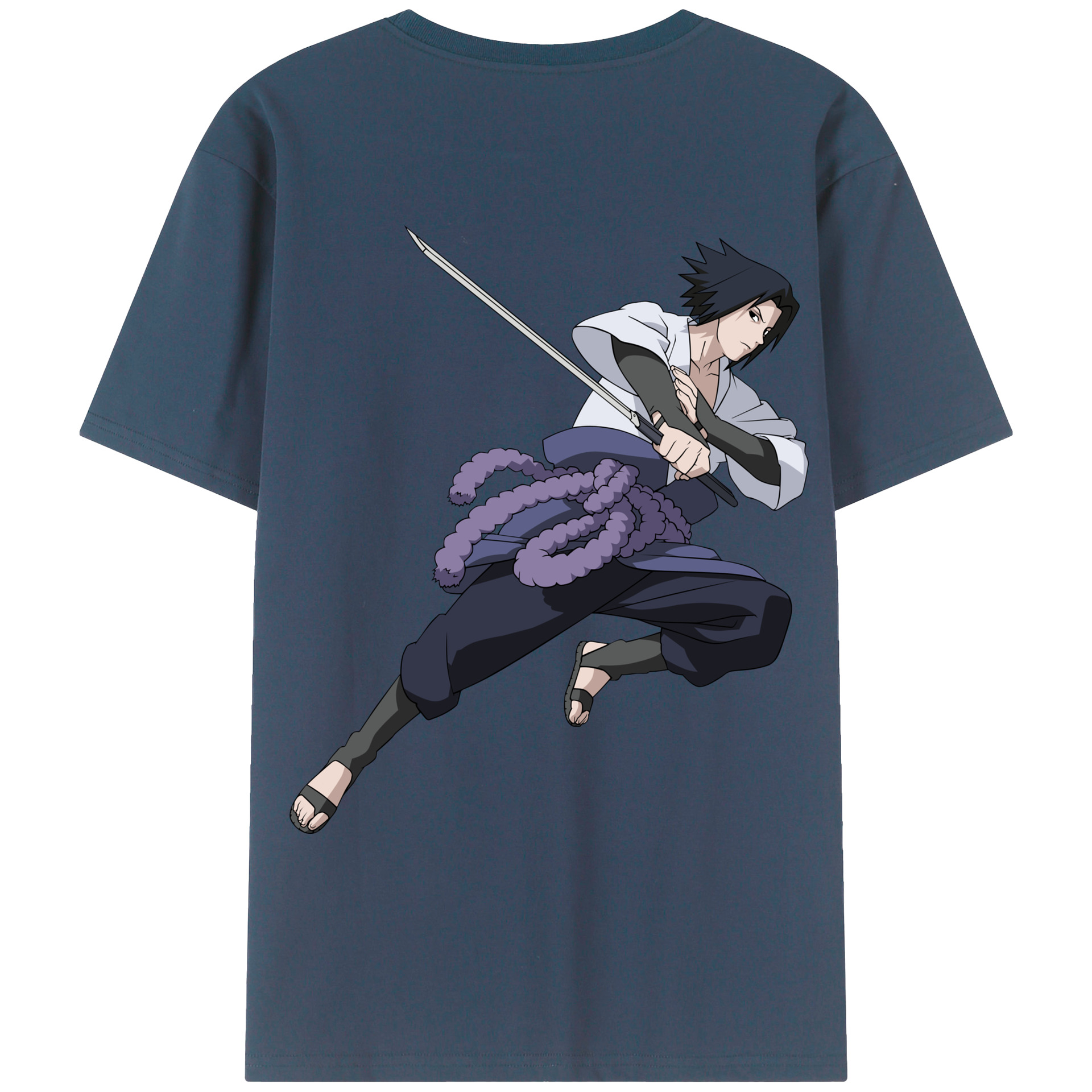 （画像用） NARUTO -ナルト- うちは サスケ Uchiha Sasuke レディース半袖Tシャツ(バックプリント)
