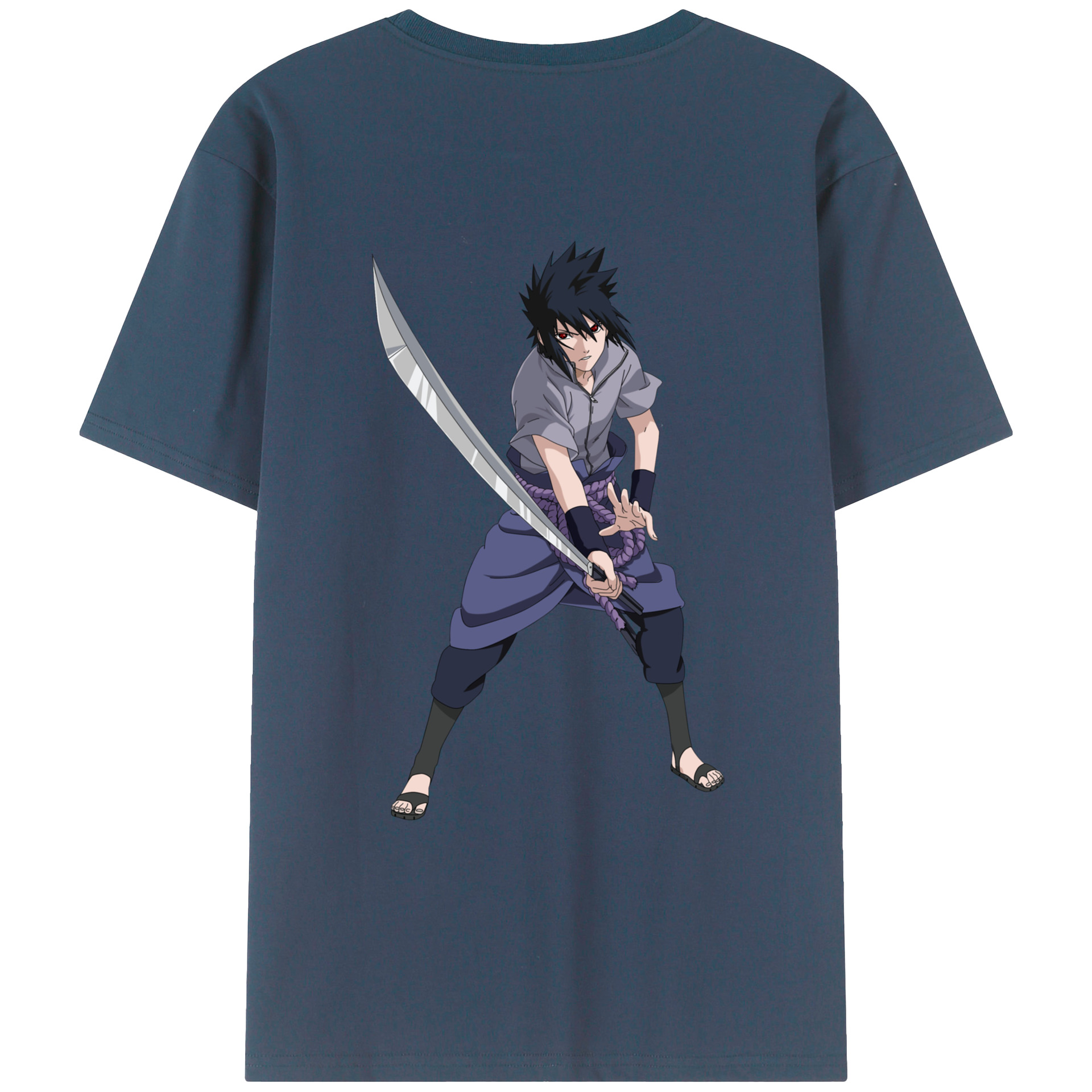 （画像用） NARUTO -ナルト- うちは サスケ Uchiha Sasuke レディース半袖Tシャツ(バックプリント)