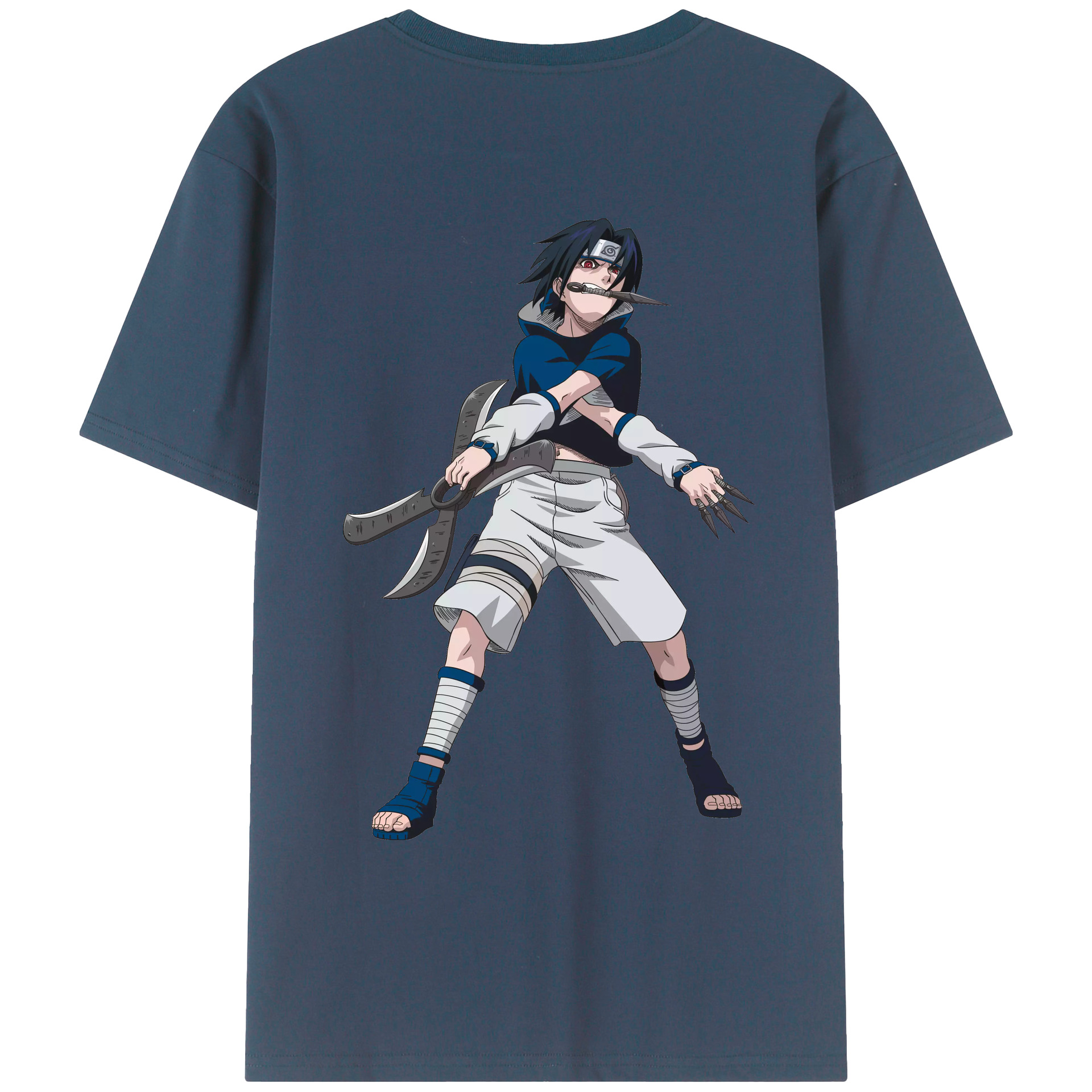 （画像用） NARUTO -ナルト- うちは サスケ Uchiha Sasuke レディース半袖Tシャツ(バックプリント)