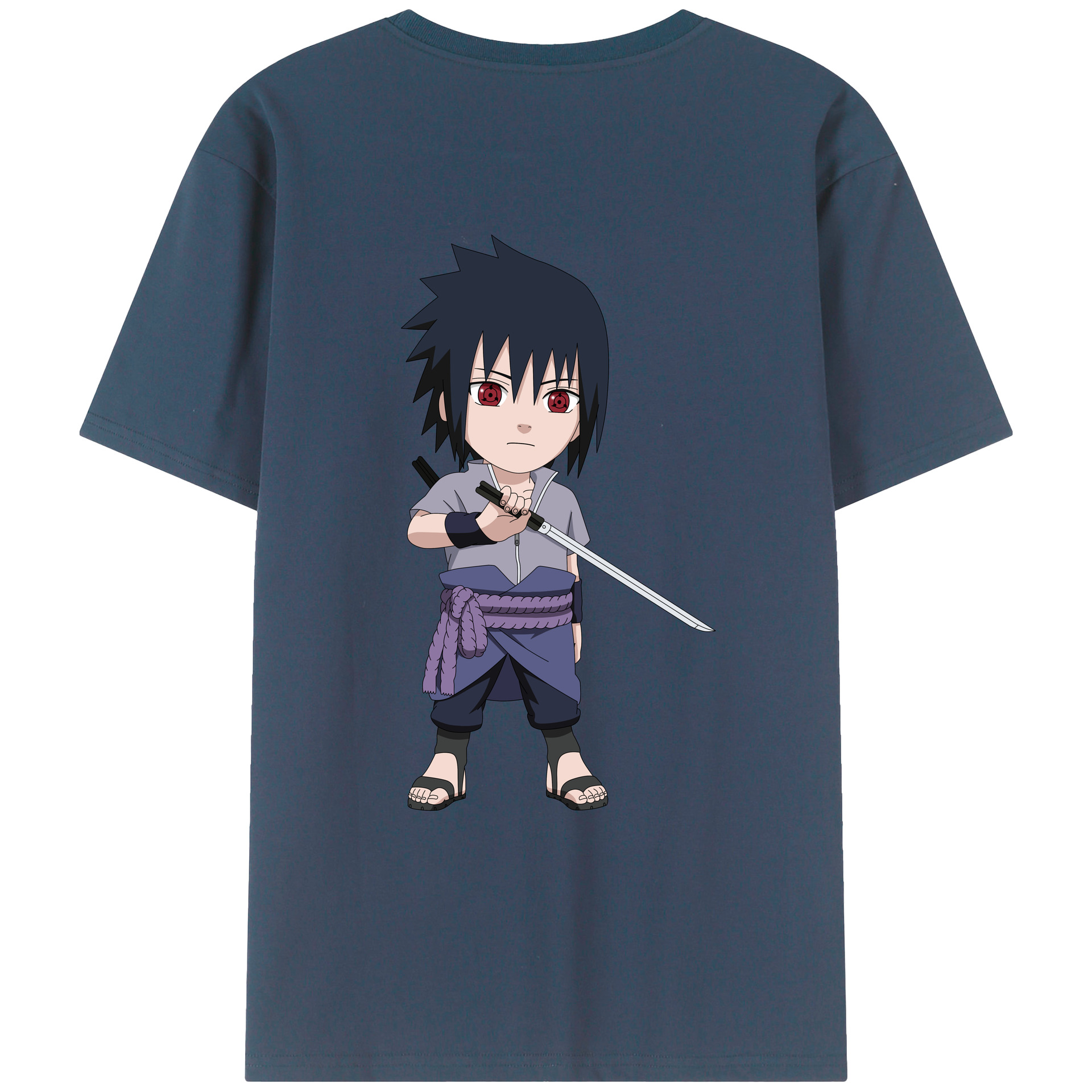 （画像用） NARUTO -ナルト- うちは サスケ Uchiha Sasuke レディース半袖Tシャツ(バックプリント)