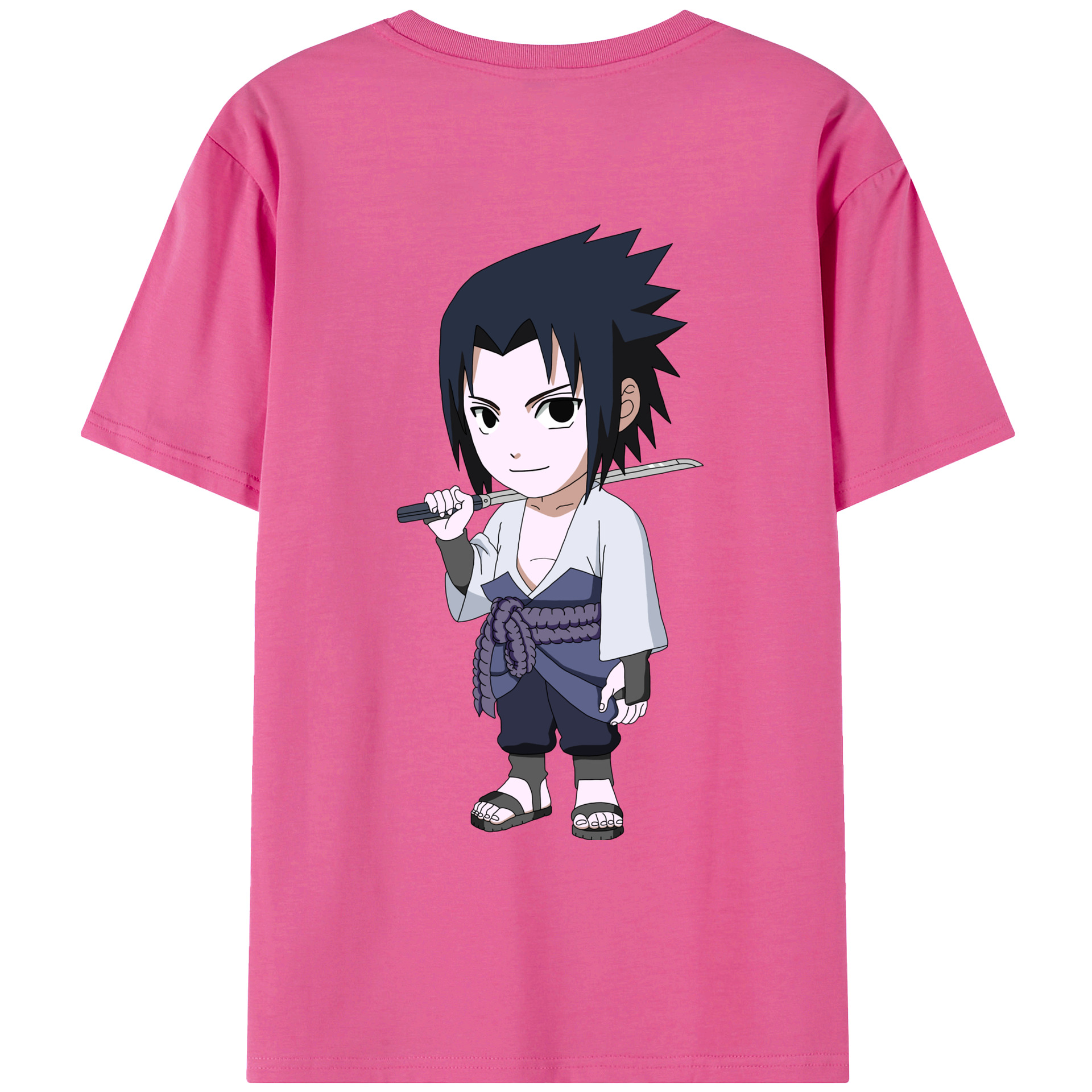 （画像用） NARUTO -ナルト- うちは サスケ Uchiha Sasuke レディース半袖Tシャツ(バックプリント)