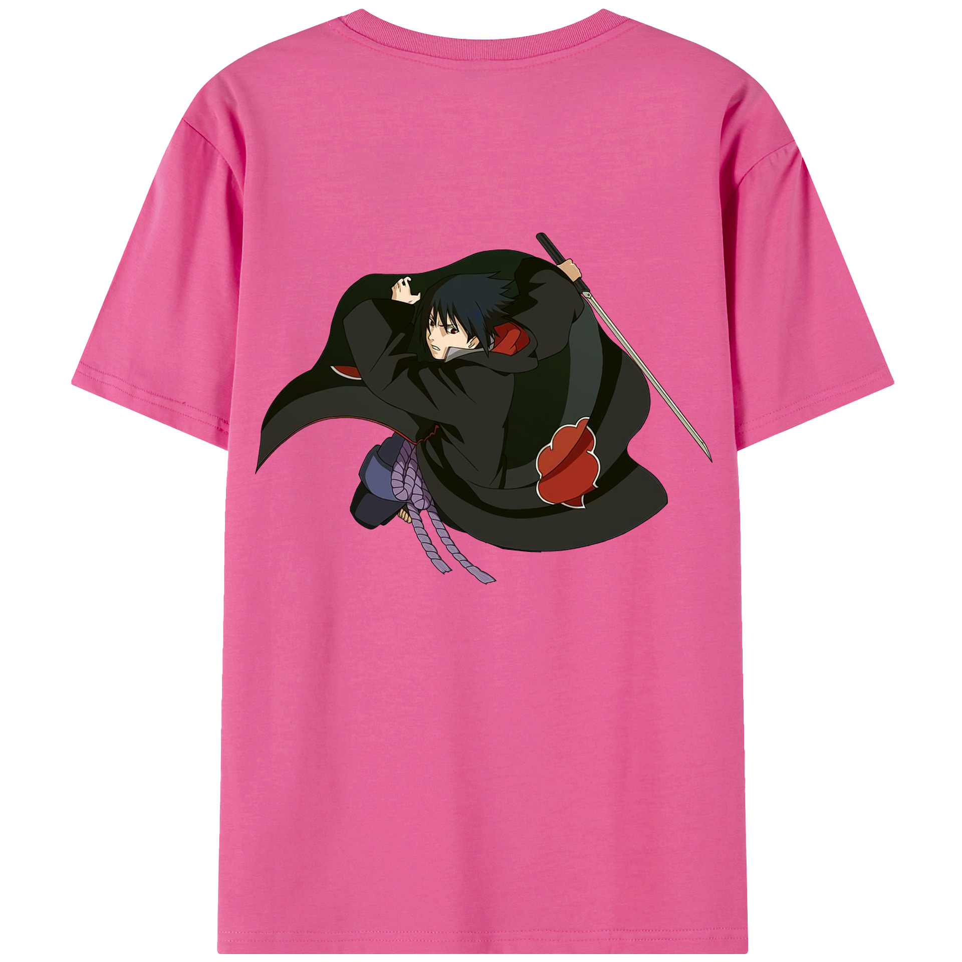 （画像用） NARUTO -ナルト- うちは サスケ Uchiha Sasuke レディース半袖Tシャツ(バックプリント)