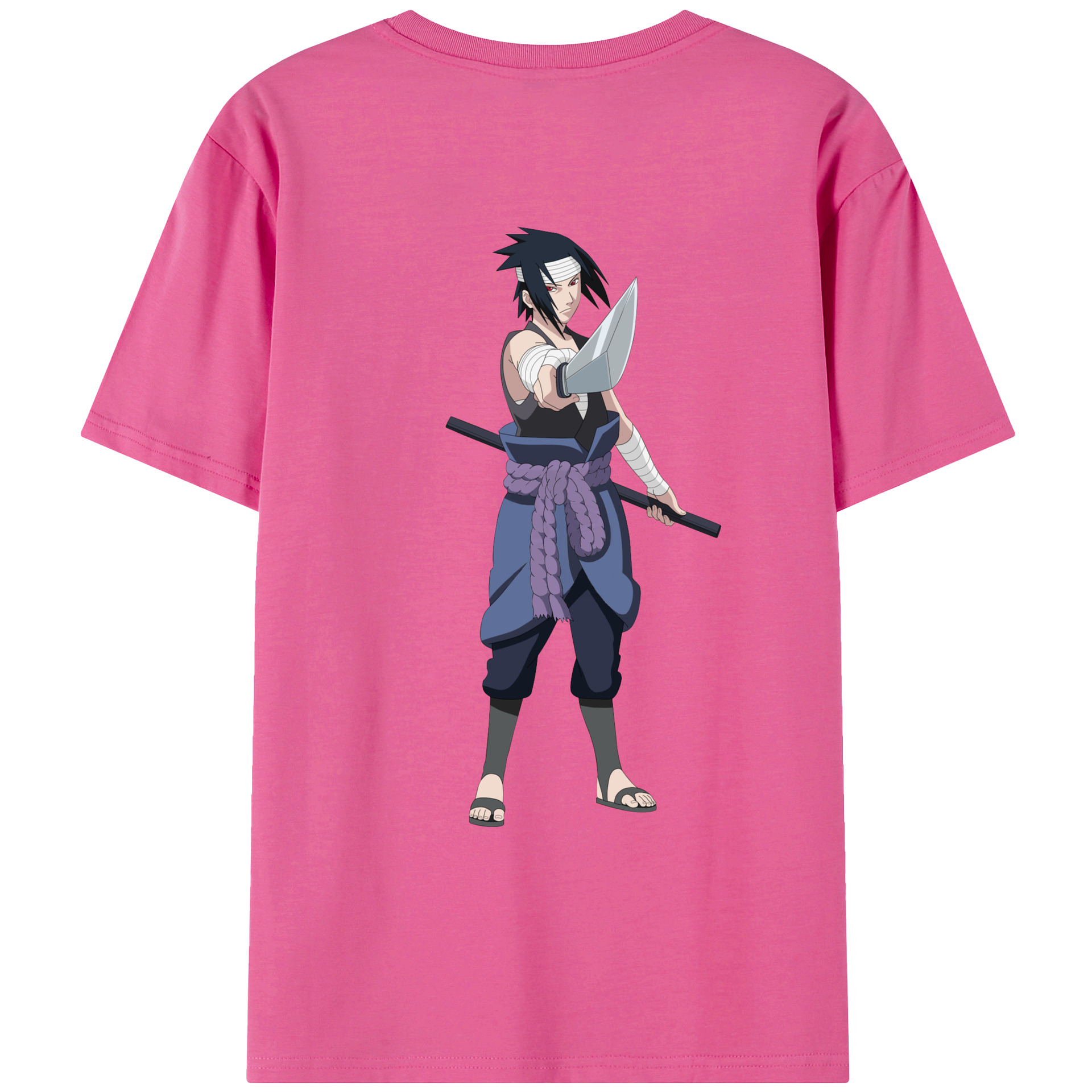 （画像用） NARUTO -ナルト- うちは サスケ Uchiha Sasuke レディース半袖Tシャツ(バックプリント)