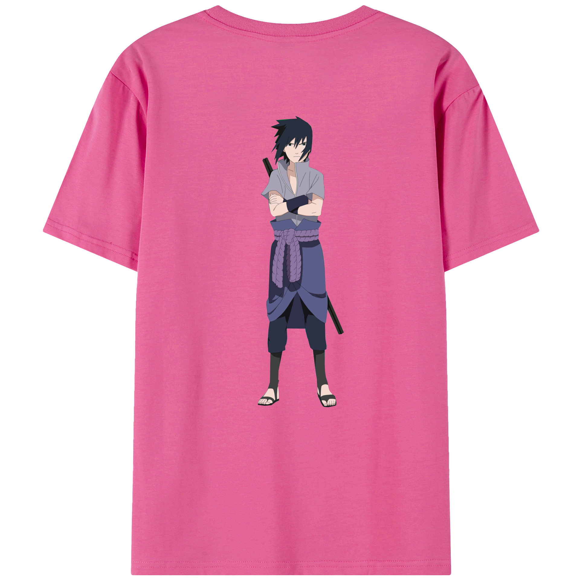 （画像用） NARUTO -ナルト- うちは サスケ Uchiha Sasuke レディース半袖Tシャツ(バックプリント)