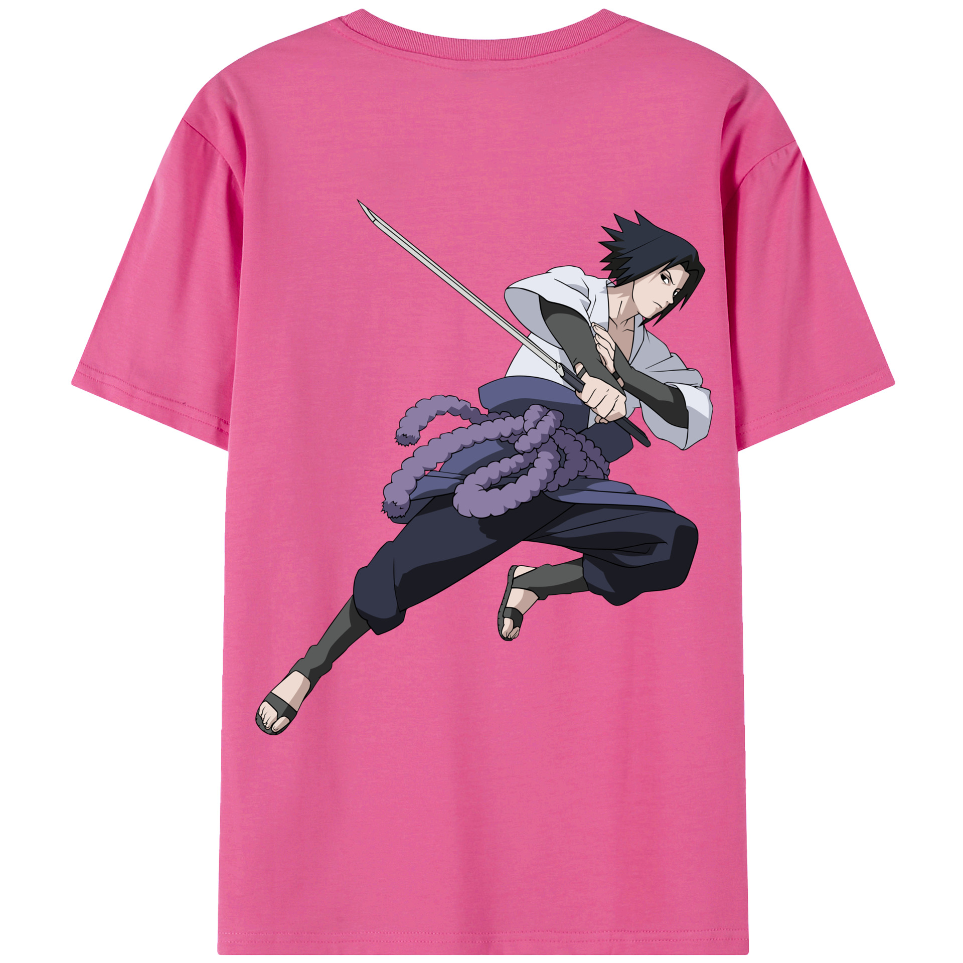 （画像用） NARUTO -ナルト- うちは サスケ Uchiha Sasuke レディース半袖Tシャツ(バックプリント)