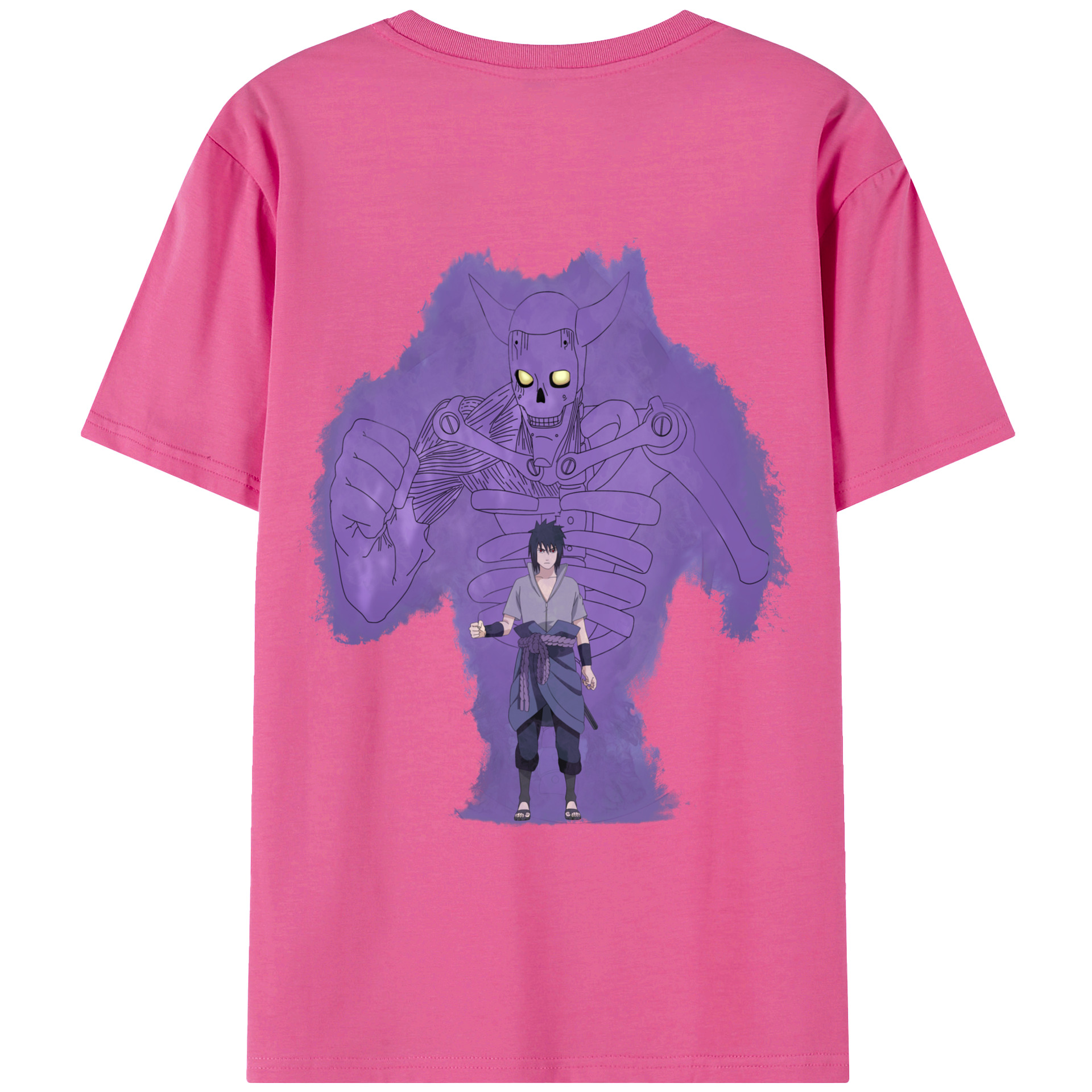 （画像用） NARUTO -ナルト- うちは サスケ Uchiha Sasuke レディース半袖Tシャツ(バックプリント)