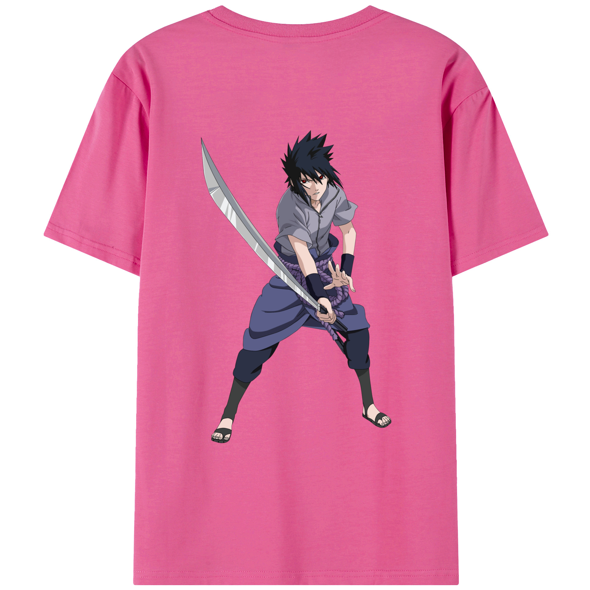 （画像用） NARUTO -ナルト- うちは サスケ Uchiha Sasuke レディース半袖Tシャツ(バックプリント)