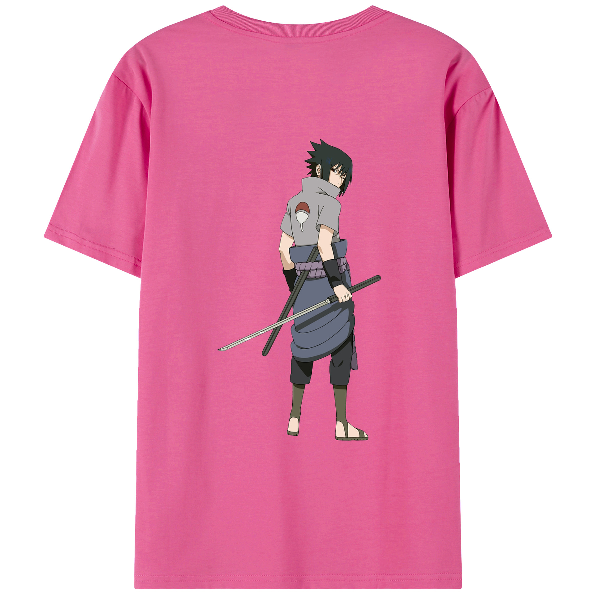 （画像用） NARUTO -ナルト- うちは サスケ Uchiha Sasuke レディース半袖Tシャツ(バックプリント)