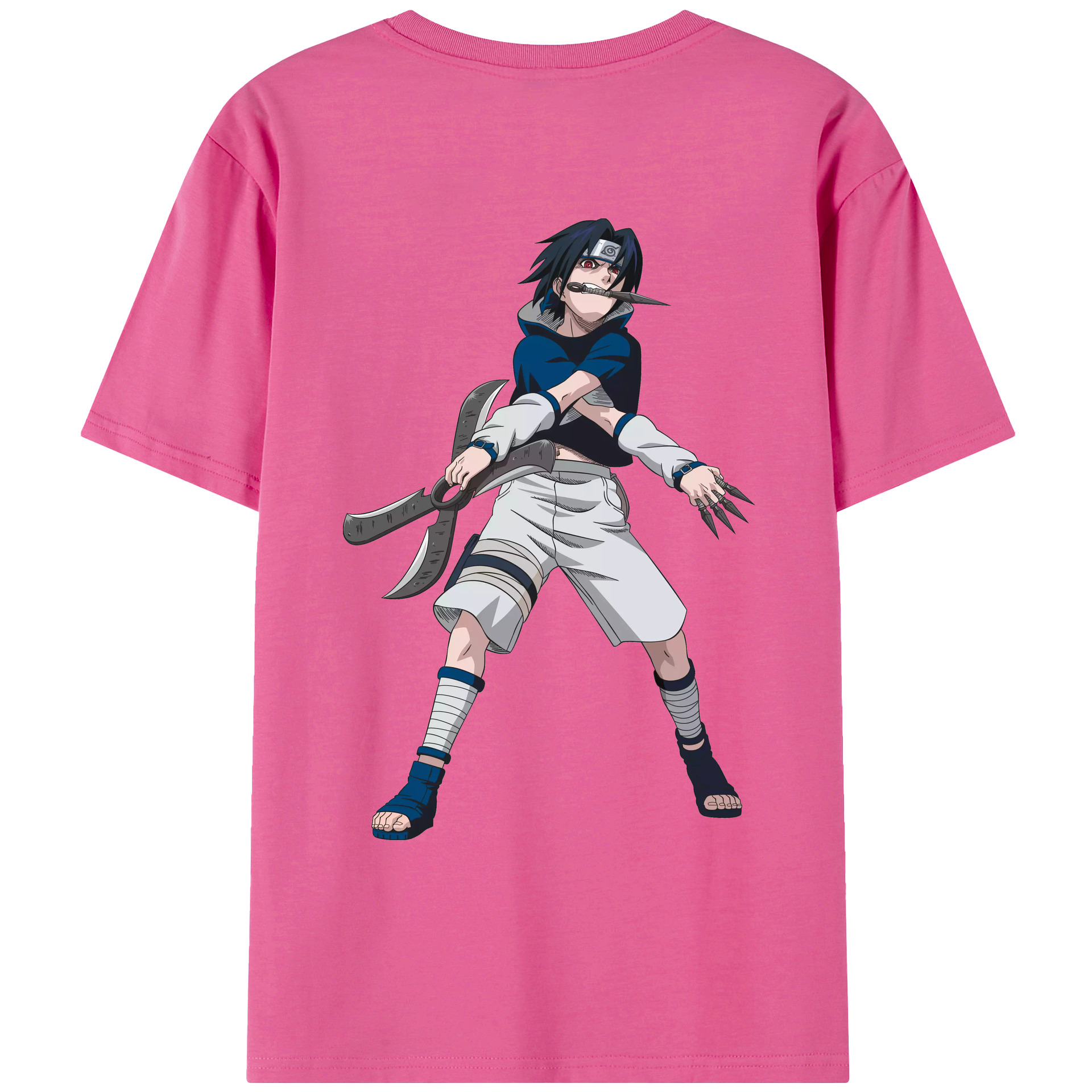 （画像用） NARUTO -ナルト- うちは サスケ Uchiha Sasuke レディース半袖Tシャツ(バックプリント)