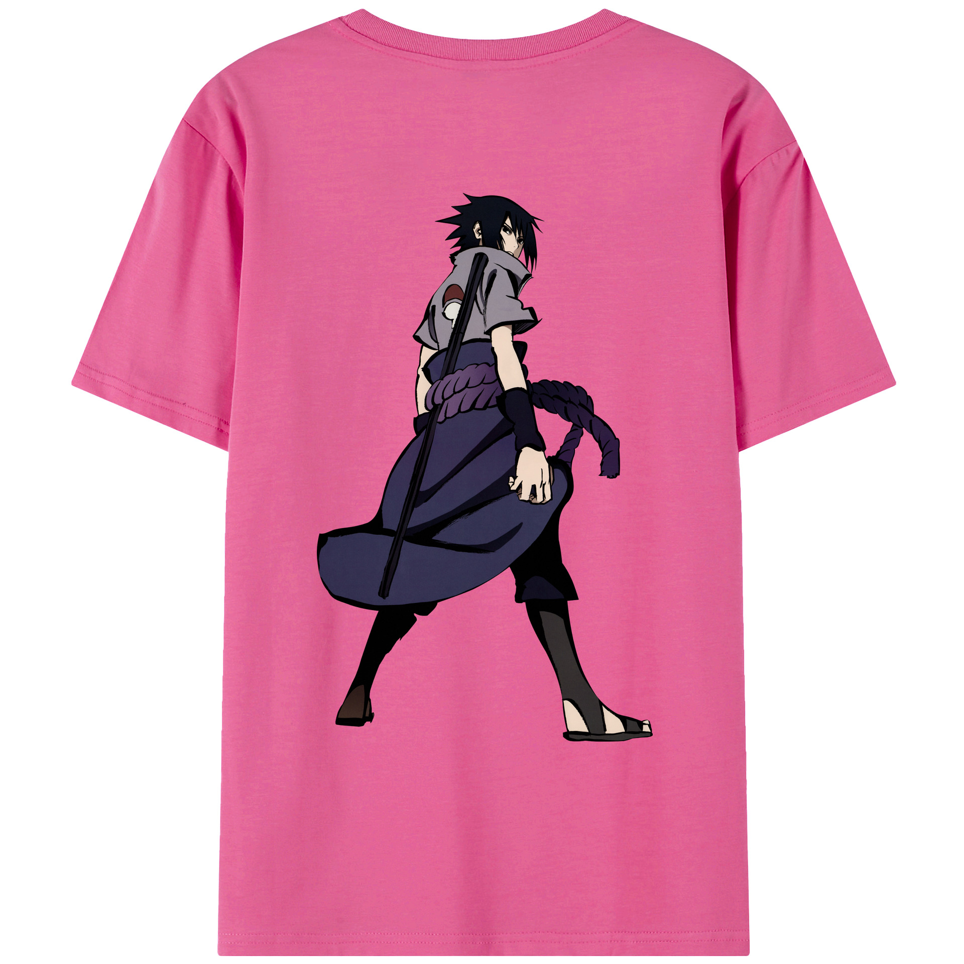 （画像用） NARUTO -ナルト- うちは サスケ Uchiha Sasuke レディース半袖Tシャツ(バックプリント)