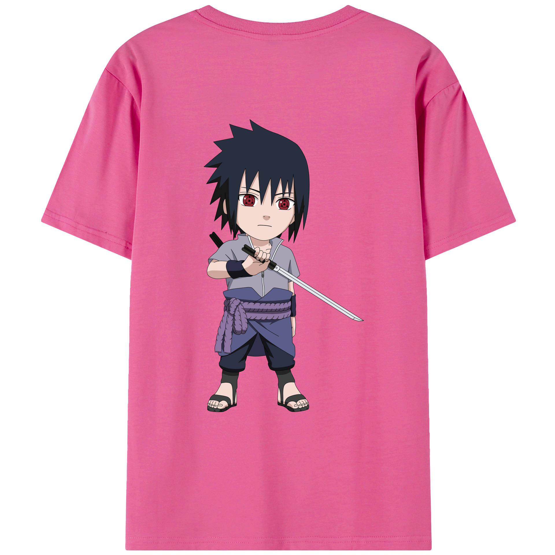 （画像用） NARUTO -ナルト- うちは サスケ Uchiha Sasuke レディース半袖Tシャツ(バックプリント)