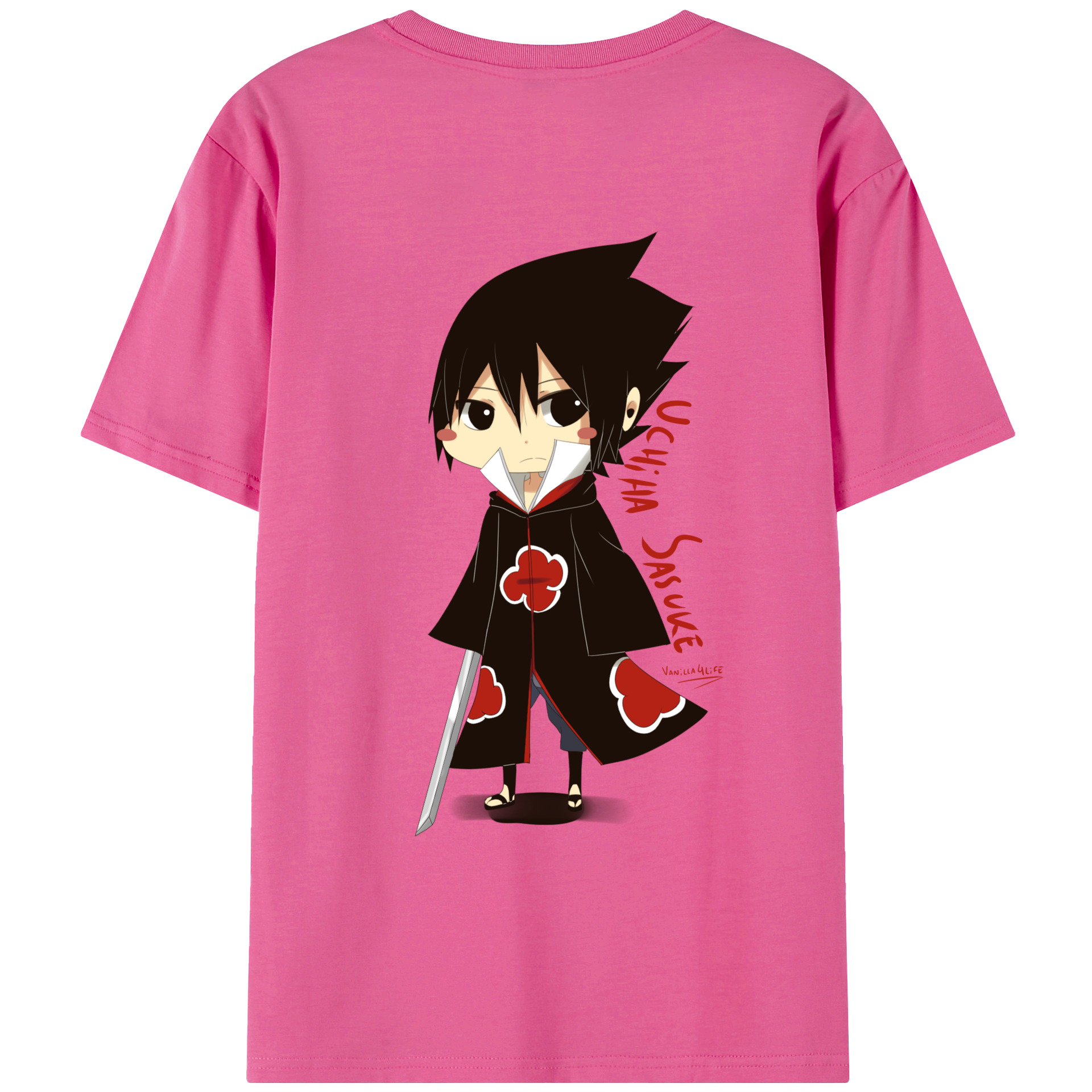 （画像用） NARUTO -ナルト- うちは サスケ Uchiha Sasuke レディース半袖Tシャツ(バックプリント)