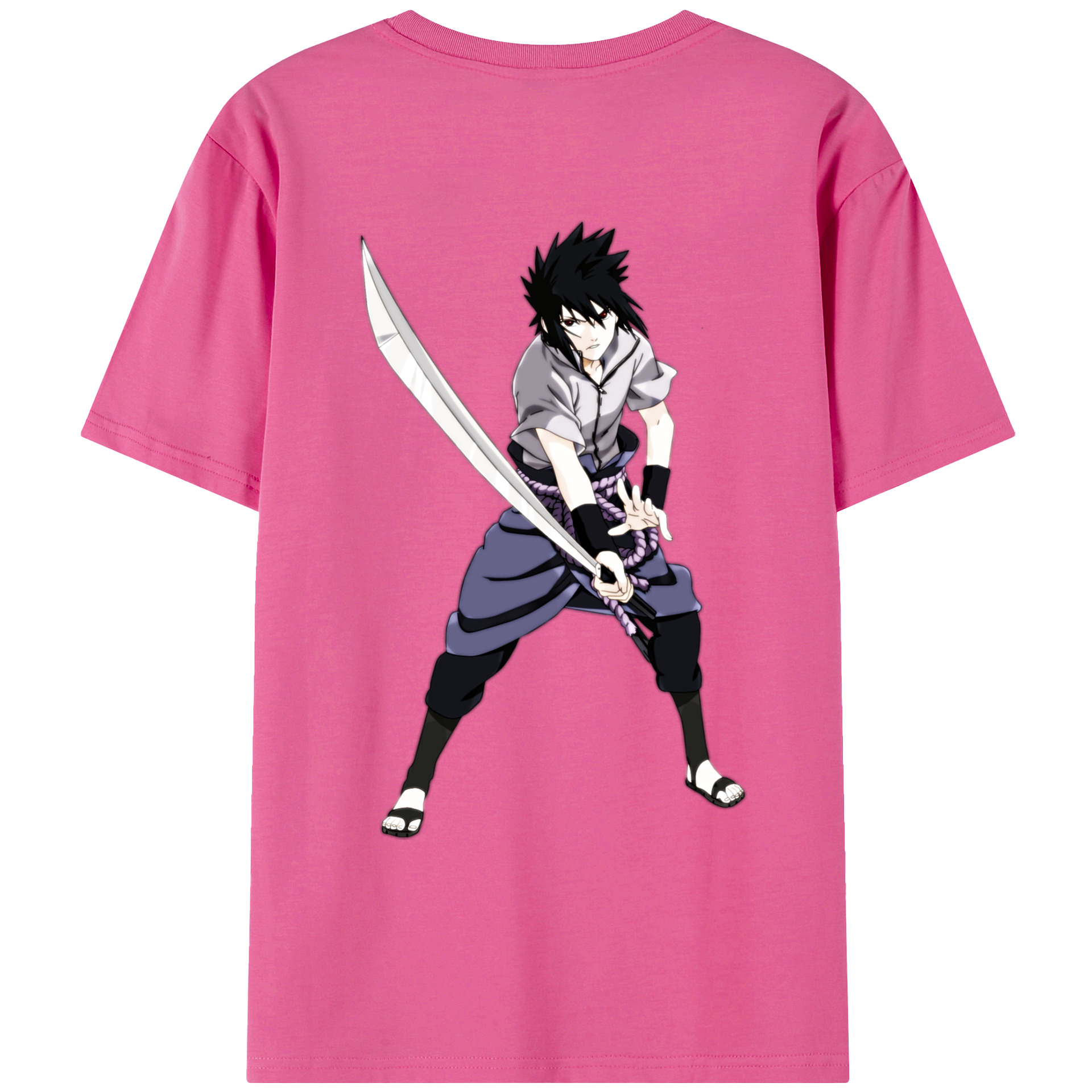（画像用） NARUTO -ナルト- うちは サスケ Uchiha Sasuke レディース半袖Tシャツ(バックプリント)
