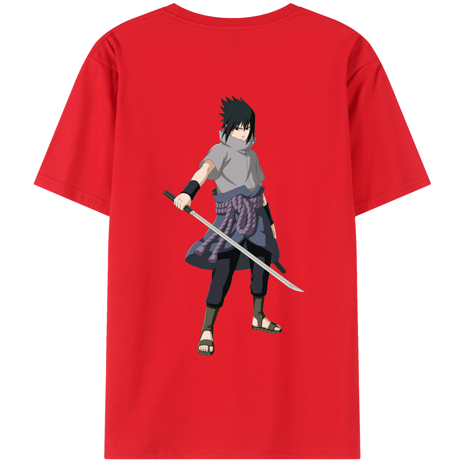 （画像用） NARUTO -ナルト- うちは サスケ Uchiha Sasuke レディース半袖Tシャツ(バックプリント)