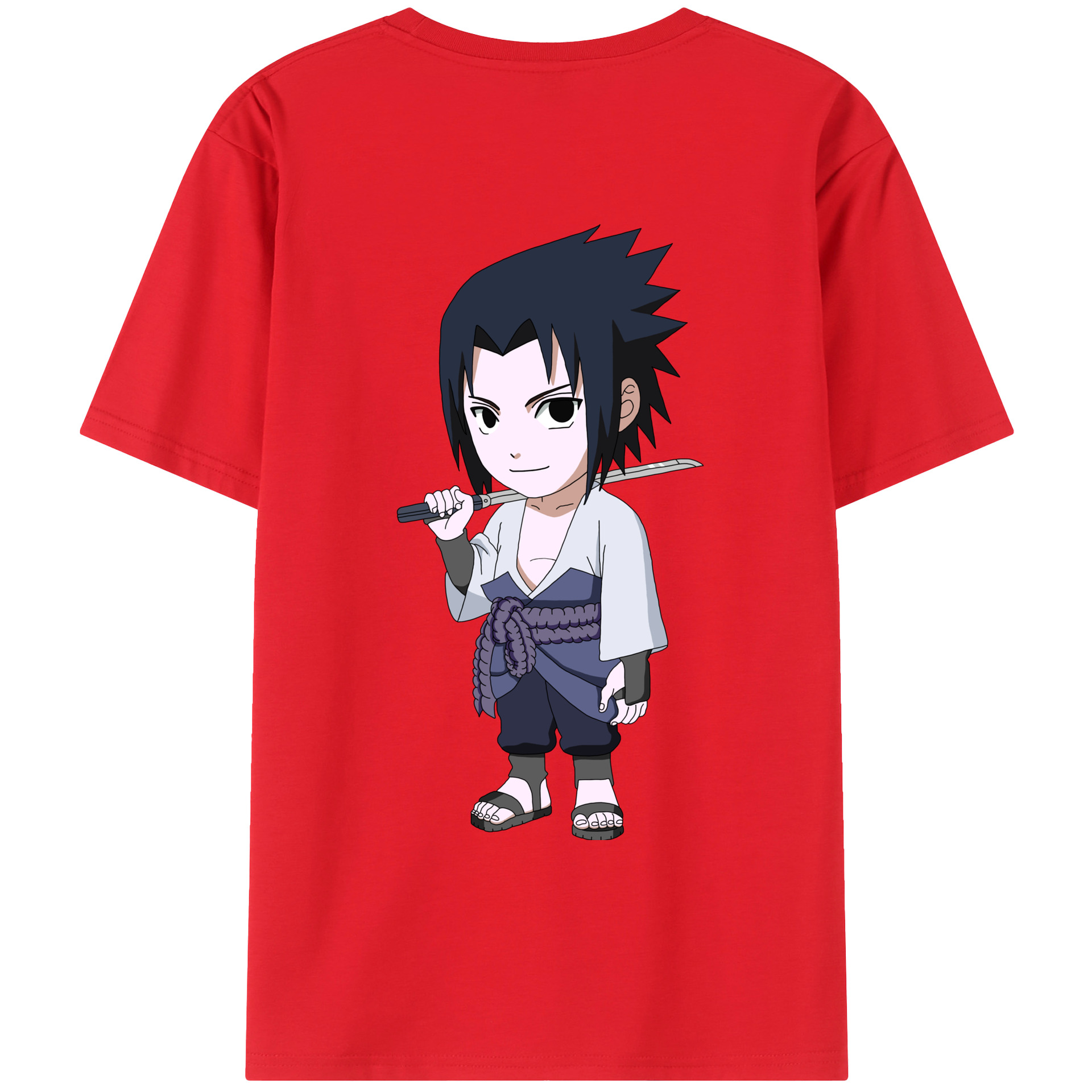 （画像用） NARUTO -ナルト- うちは サスケ Uchiha Sasuke レディース半袖Tシャツ(バックプリント)