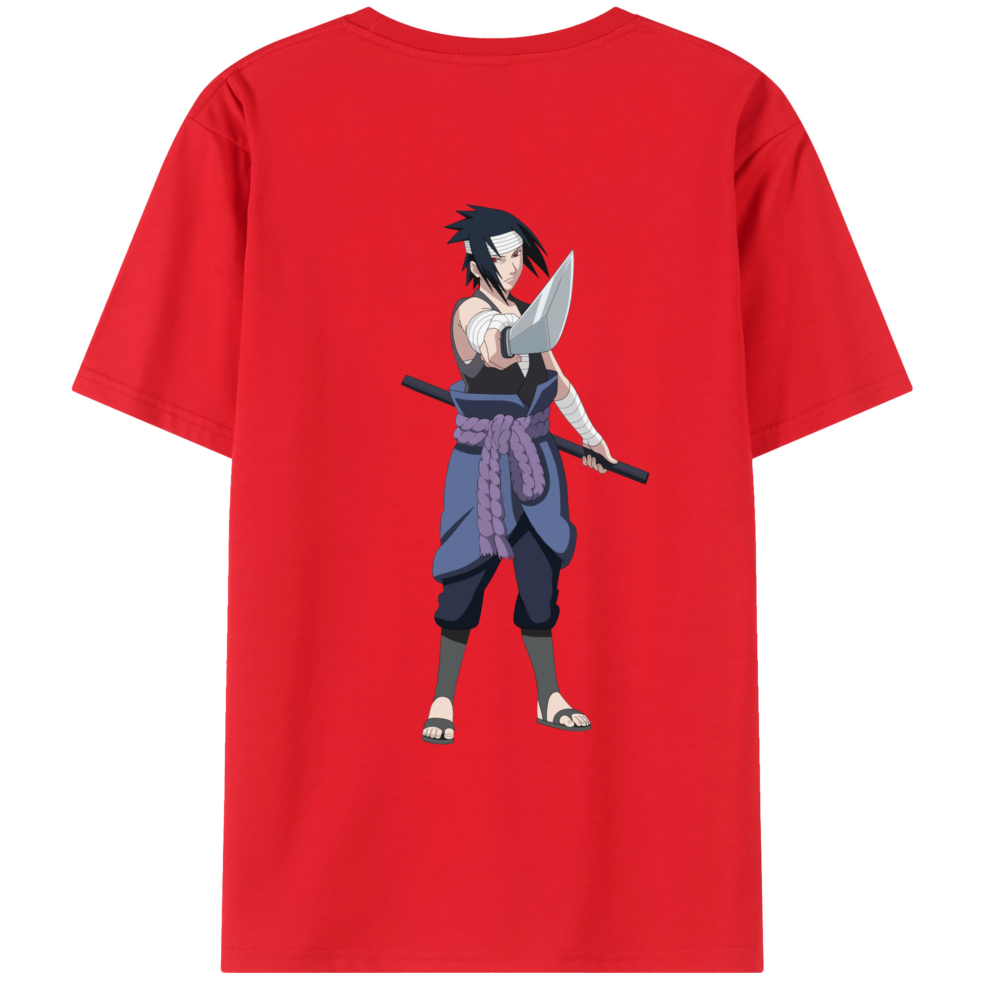 （画像用） NARUTO -ナルト- うちは サスケ Uchiha Sasuke レディース半袖Tシャツ(バックプリント)