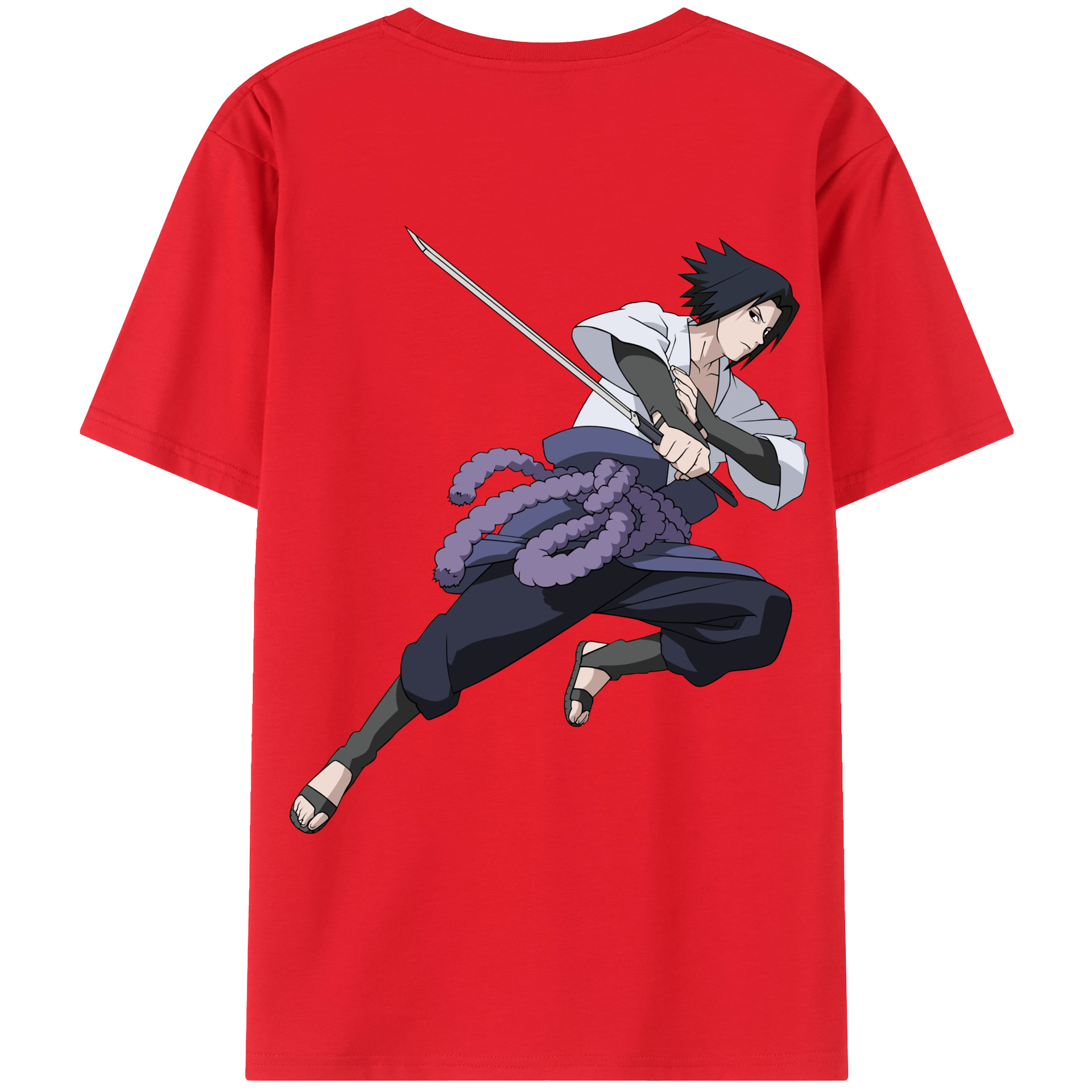 （画像用） NARUTO -ナルト- うちは サスケ Uchiha Sasuke レディース半袖Tシャツ(バックプリント)