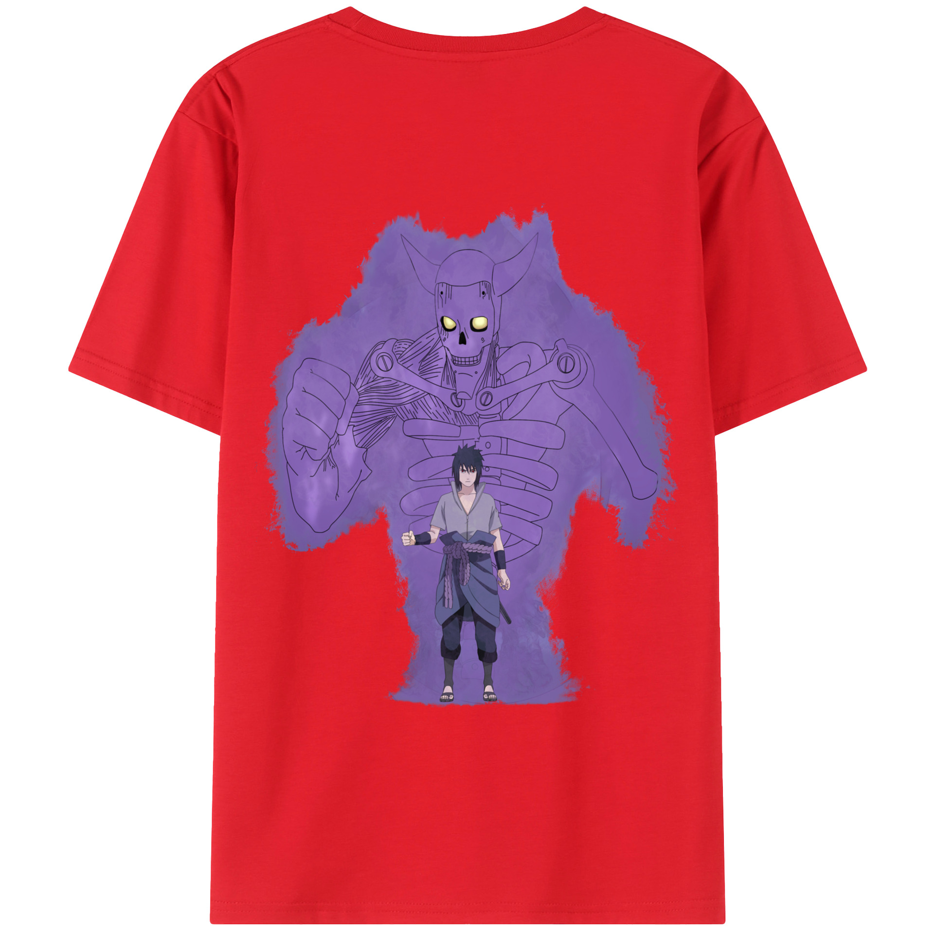 （画像用） NARUTO -ナルト- うちは サスケ Uchiha Sasuke レディース半袖Tシャツ(バックプリント)
