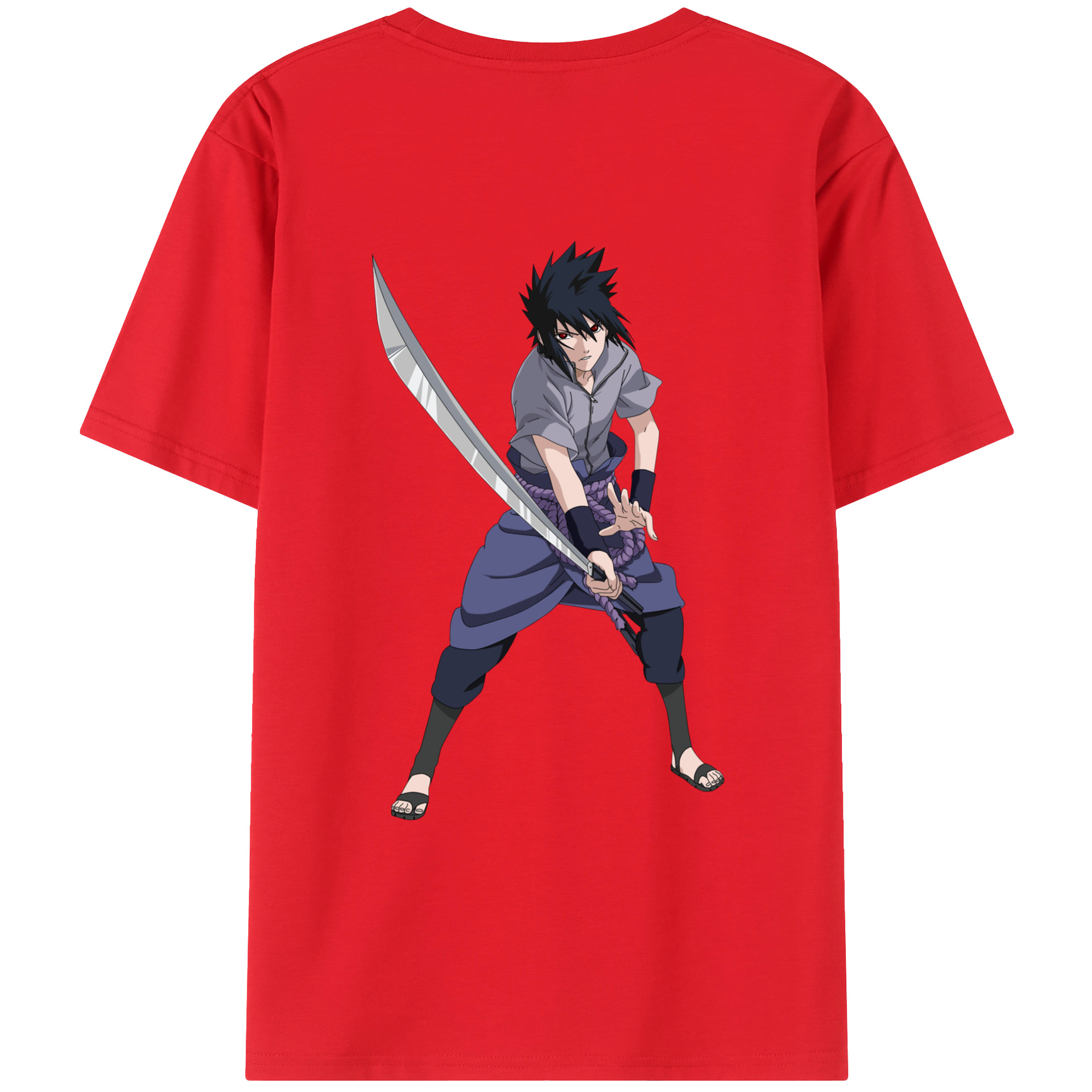 （画像用） NARUTO -ナルト- うちは サスケ Uchiha Sasuke レディース半袖Tシャツ(バックプリント)