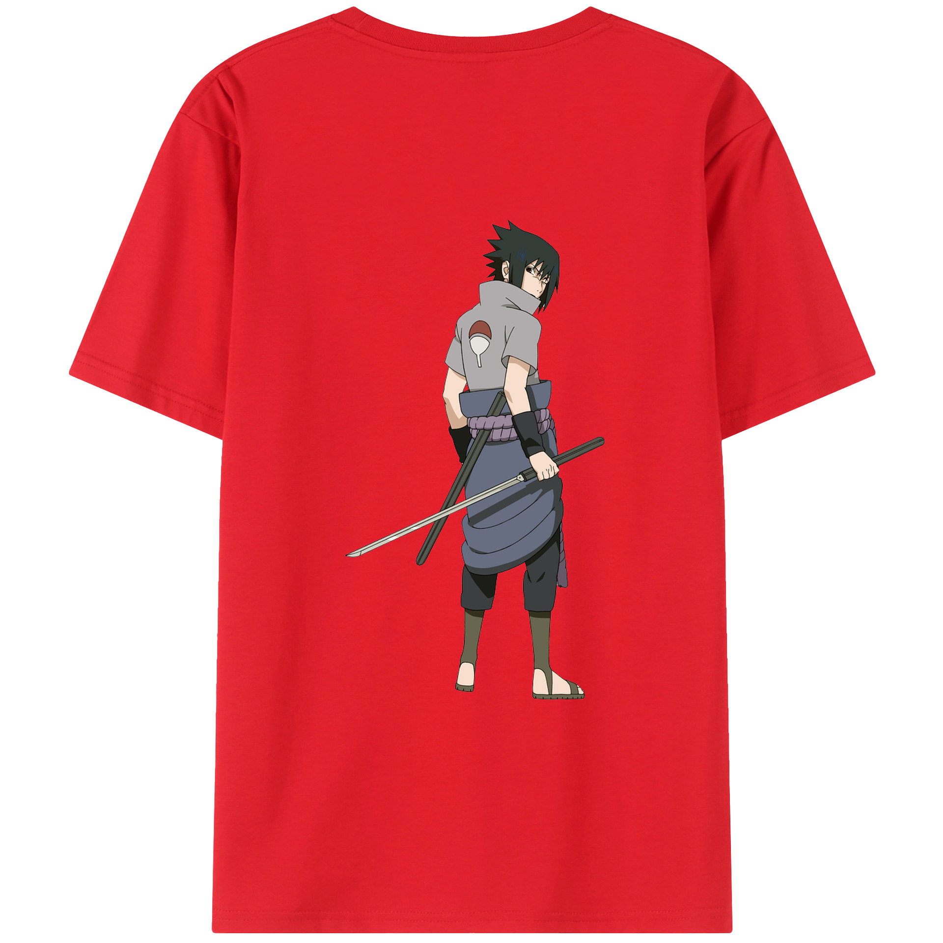 （画像用） NARUTO -ナルト- うちは サスケ Uchiha Sasuke レディース半袖Tシャツ(バックプリント)