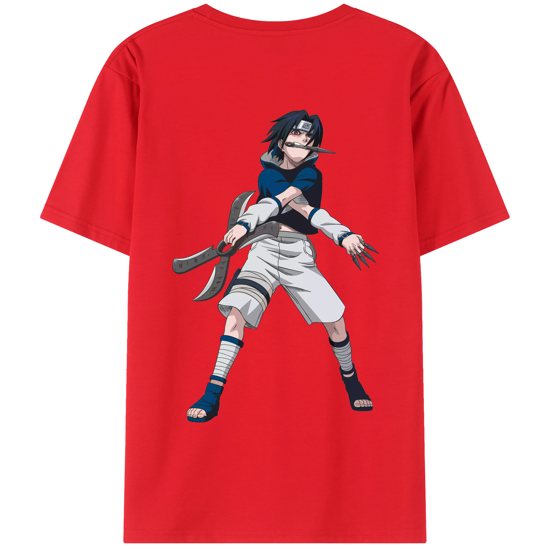 （画像用） NARUTO -ナルト- うちは サスケ Uchiha Sasuke レディース半袖Tシャツ(バックプリント)