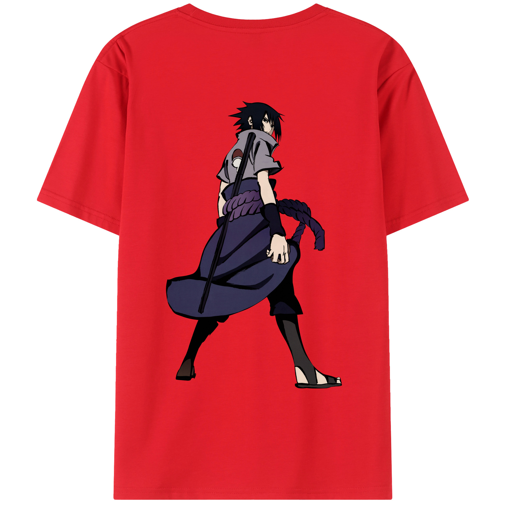 （画像用） NARUTO -ナルト- うちは サスケ Uchiha Sasuke レディース半袖Tシャツ(バックプリント)