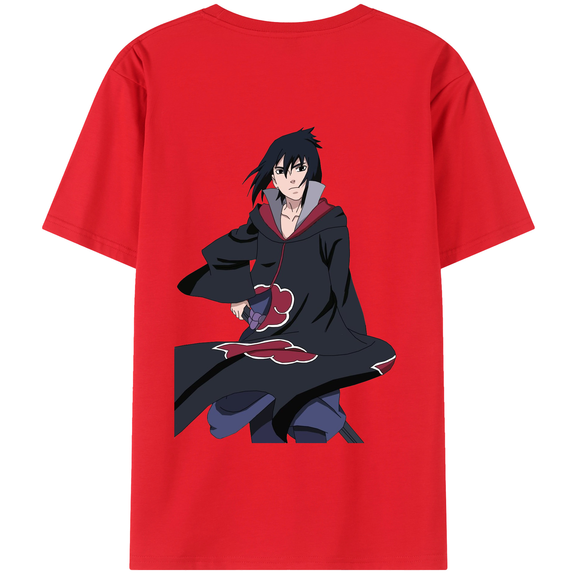（画像用） NARUTO -ナルト- うちは サスケ Uchiha Sasuke レディース半袖Tシャツ(バックプリント)