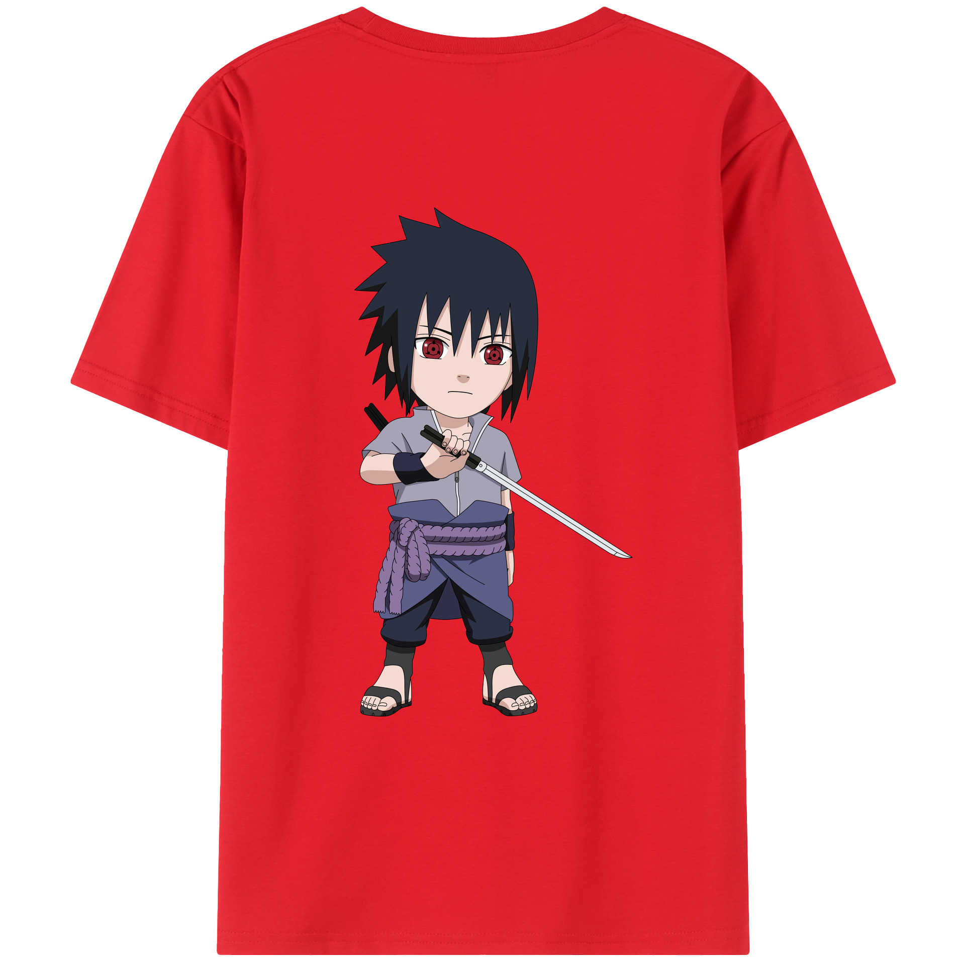 （画像用） NARUTO -ナルト- うちは サスケ Uchiha Sasuke レディース半袖Tシャツ(バックプリント)