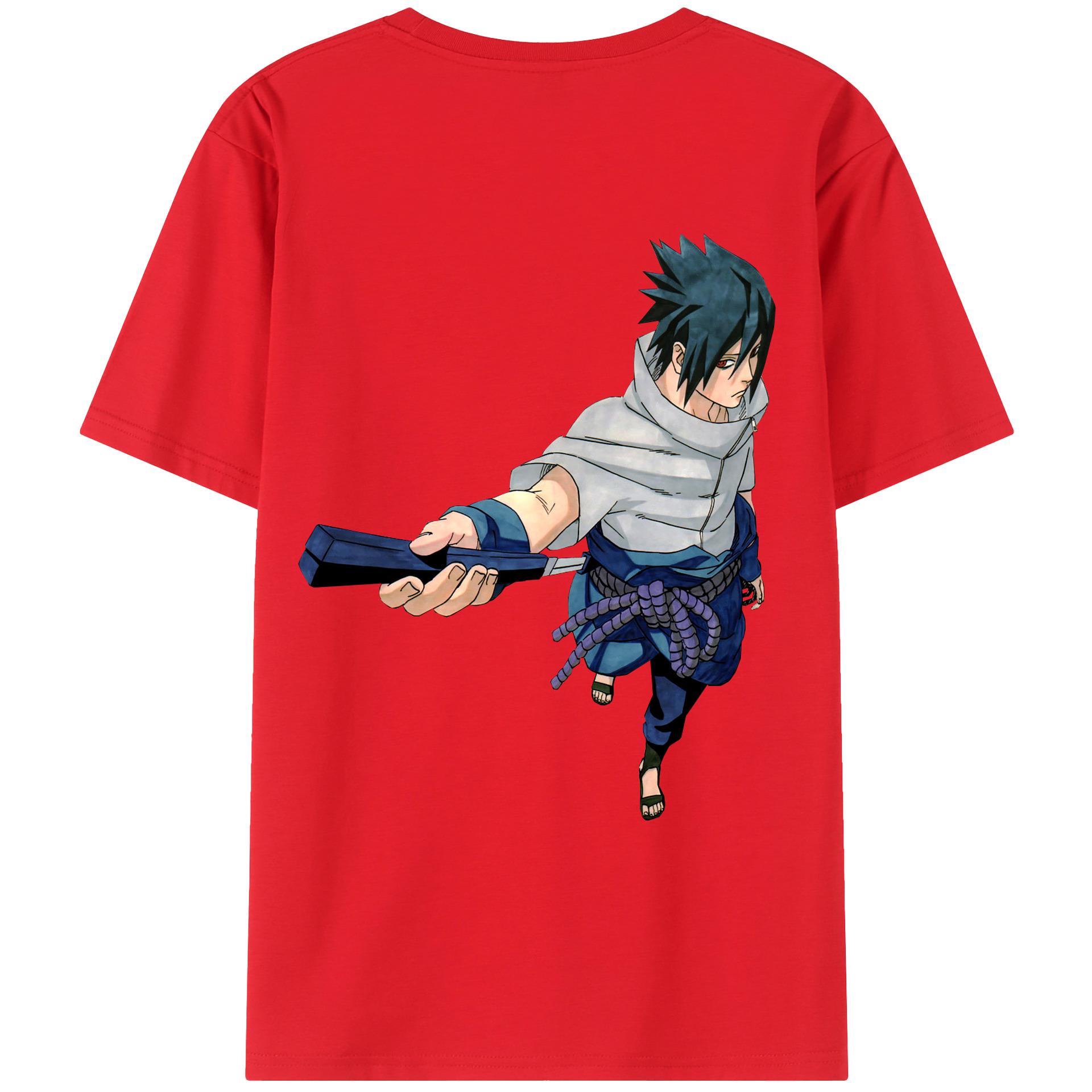 （画像用） NARUTO -ナルト- うちは サスケ Uchiha Sasuke レディース半袖Tシャツ(バックプリント)