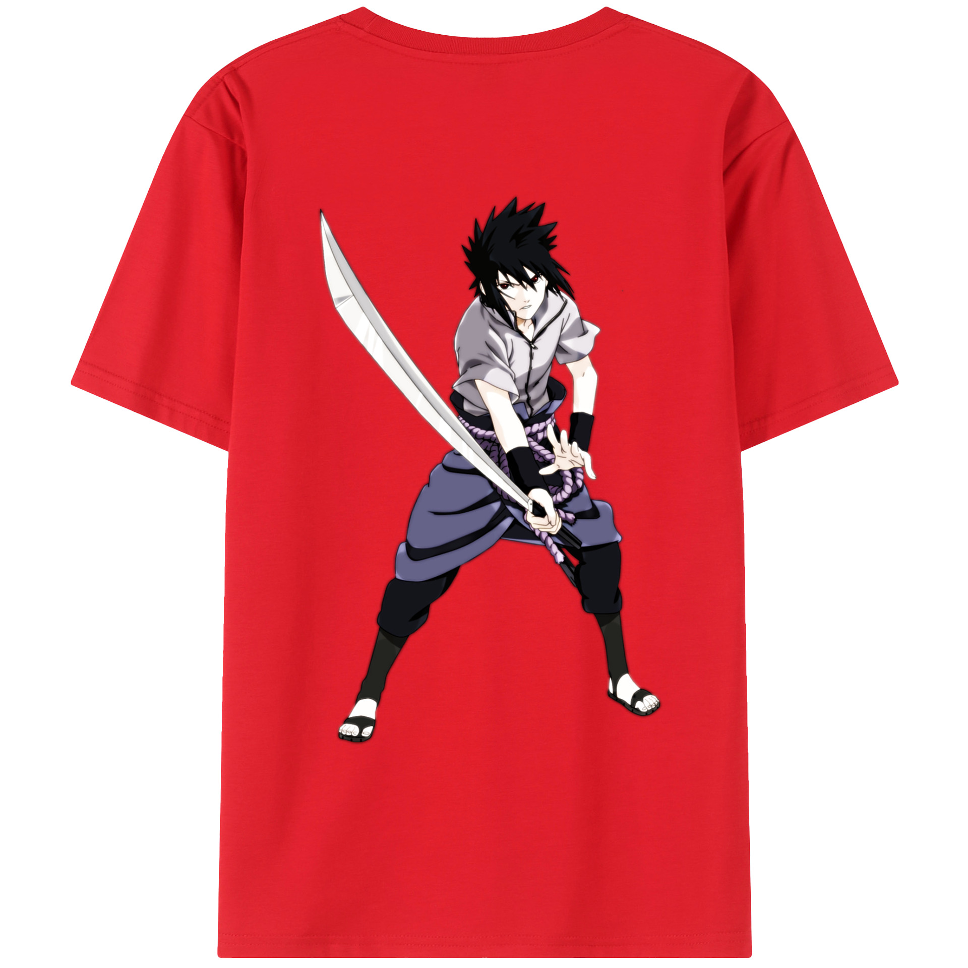 （画像用） NARUTO -ナルト- うちは サスケ Uchiha Sasuke レディース半袖Tシャツ(バックプリント)
